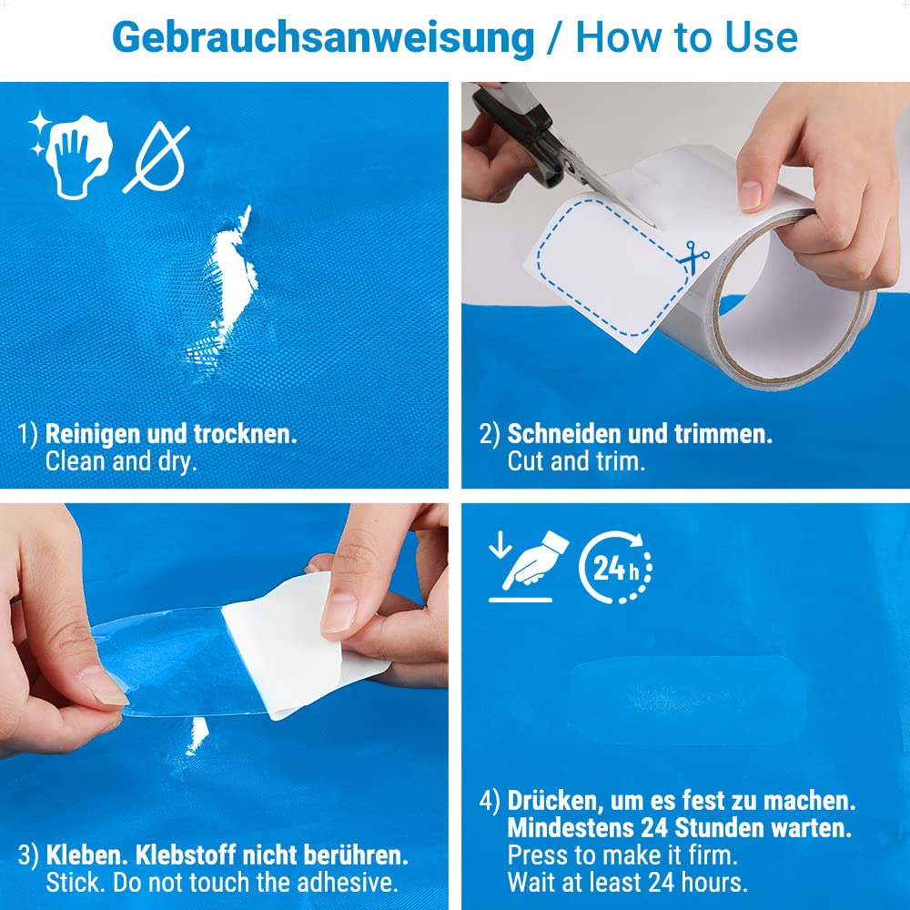Thumbnail 5 de ecooe Nastro adesivo per tende professionale impermeabile trasparente: patch repair per PVC e tessuti outdoor 10M x 10CM