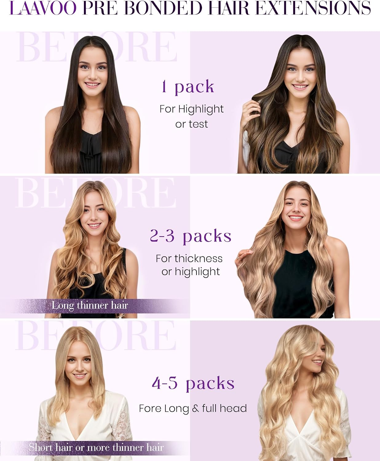 Thumbnail 4 de LaaVoo micro beads hair extensions 14 inch