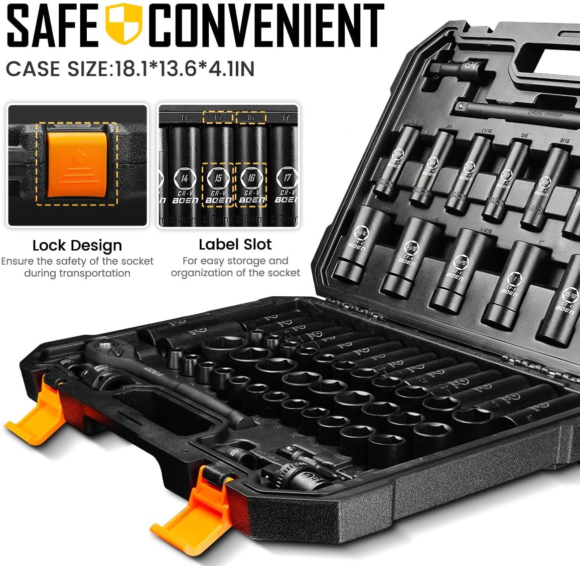 Thumbnail 5 de BOEN 1/2" Drive 72-Piece Impact Socket Set