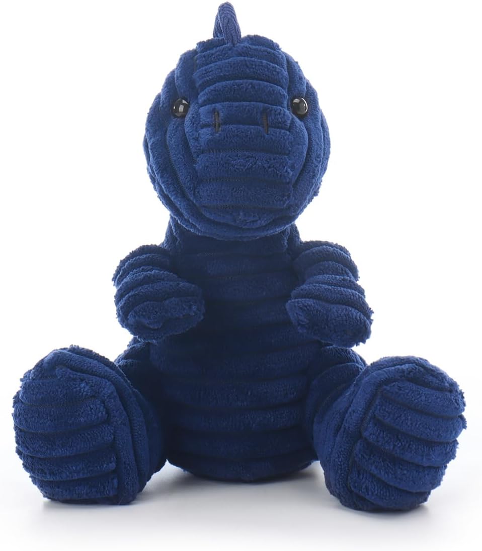 Detalle de Apricot Lamb Navy Blue Corduroy Dinosaur Plushie – 8.5 Inches