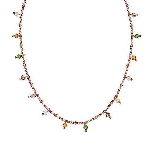 Detalle 2 de Purelei Boho Halskette Rosegold – Wasserfest, Edelstahl, bunte Glasperlen, 40–45 cm verstellbar