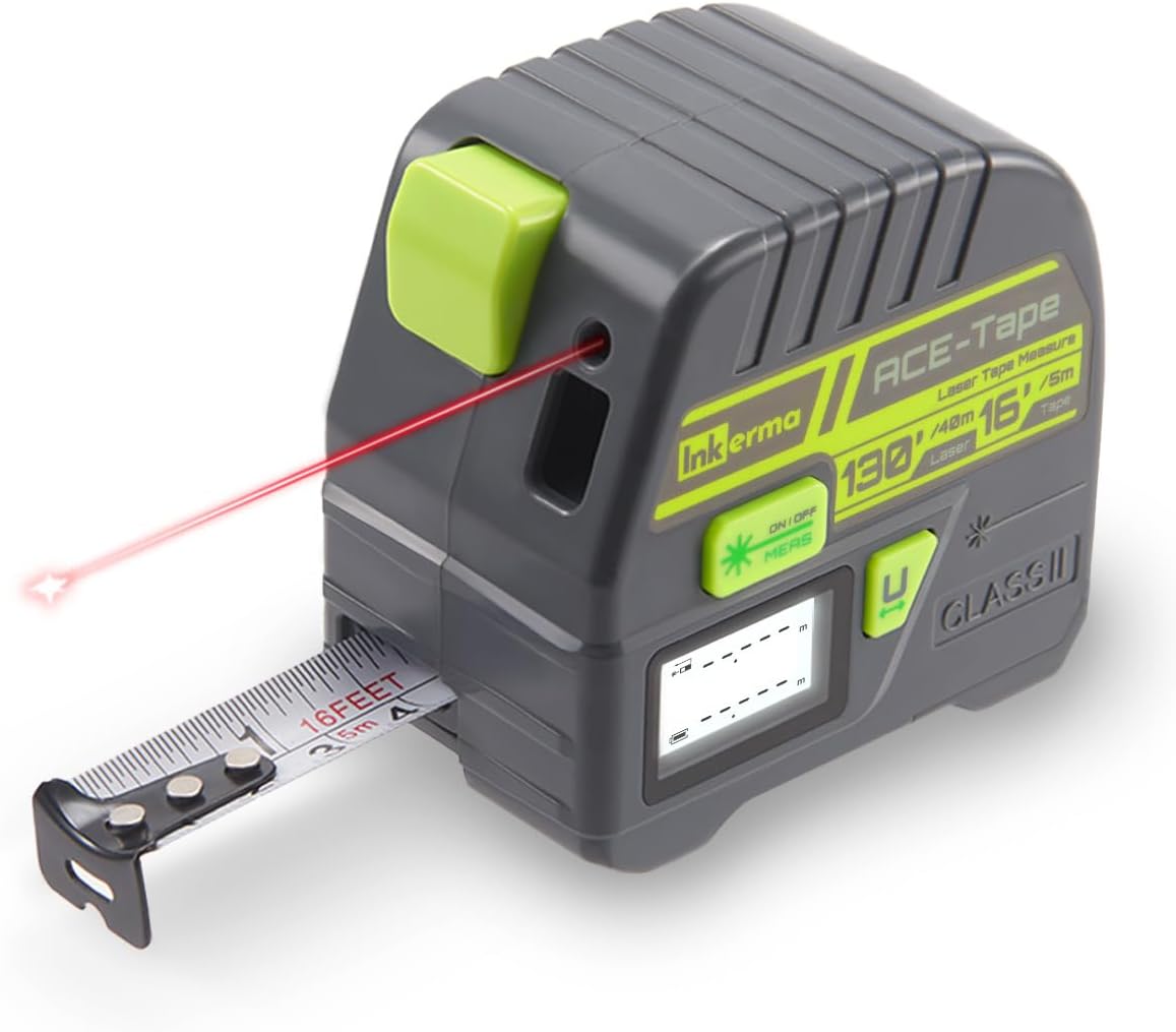 Detalle de Inkerma 2-in-1 laser tape measure with 16-ft tape