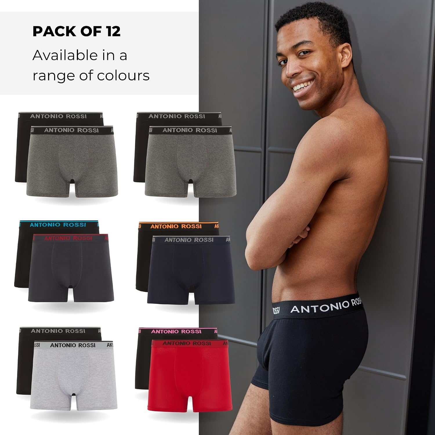 Thumbnail 1 de ANTONIO ROSSI 12-Pack men's boxer hipsters