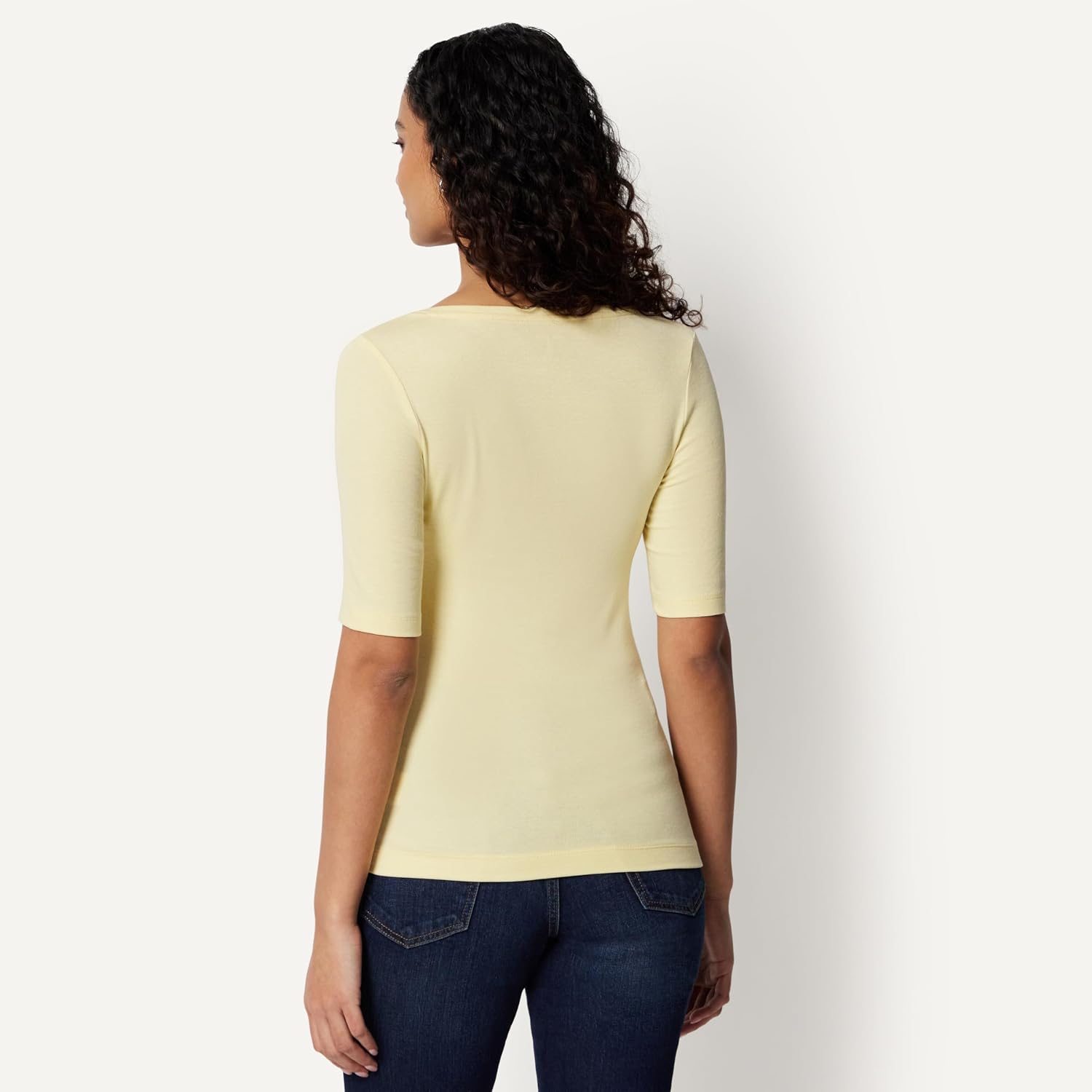 Thumbnail 2 de Amazon Essentials Femme T-Shirt Ajusté à Manches Mi-Longues et Col Carré