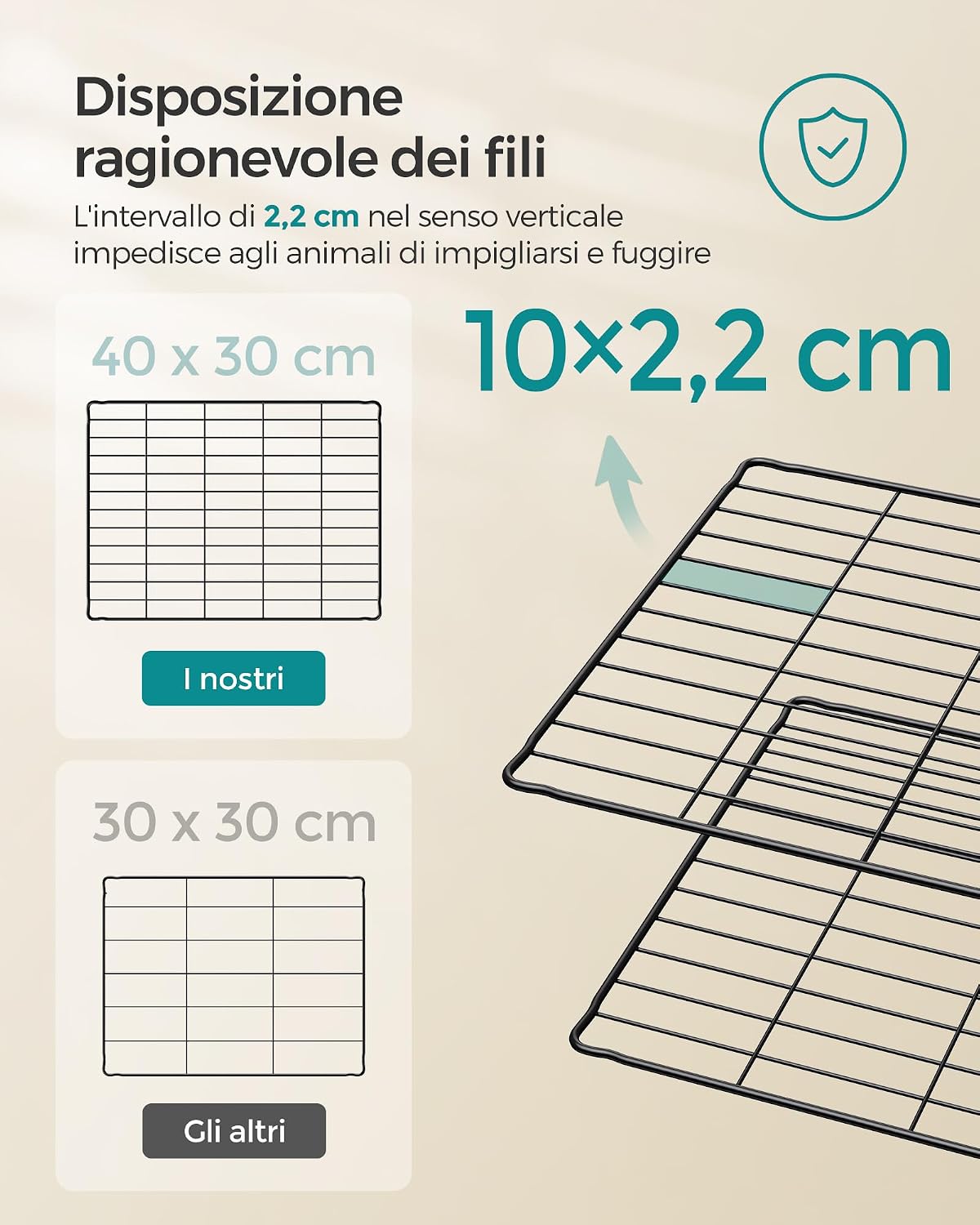 Detalle 2 de SONGMICS Recinto per Animali di Piccola Taglia LPI001B01: Recinzione Personalizzabile per Criceti e Conigli