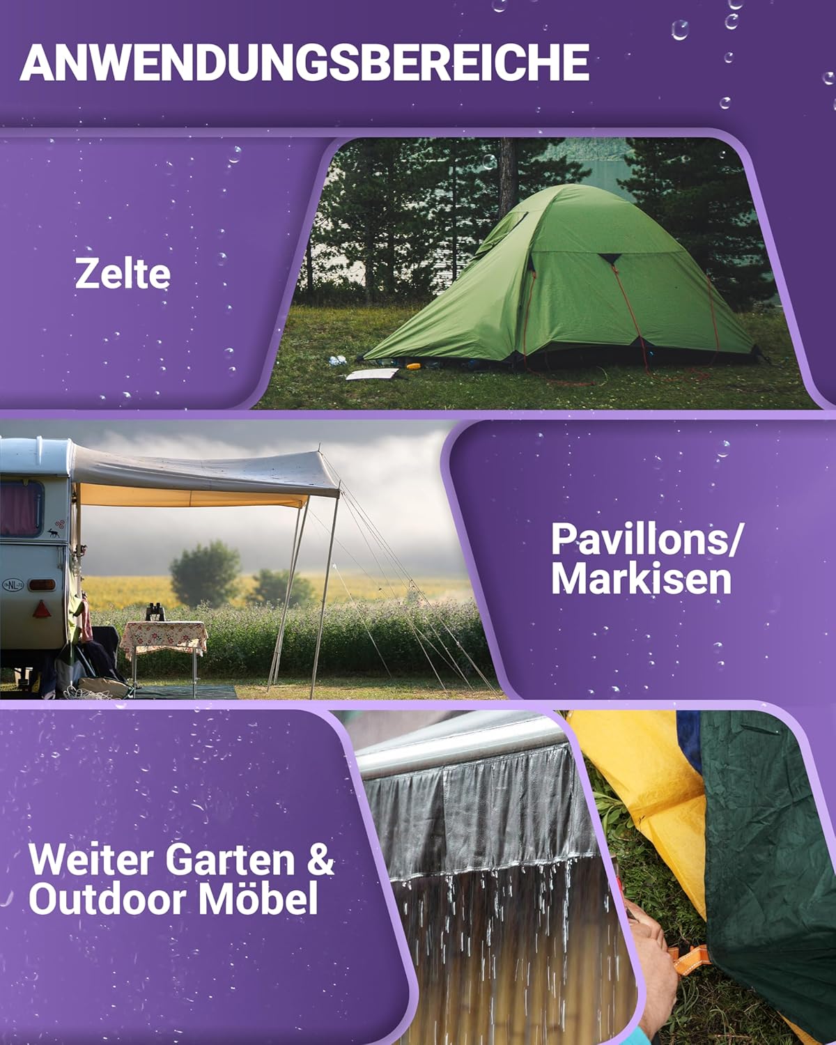 Thumbnail 4 de Alpenwert Zelt & Pavillon Imprägnierspray LANGZEIT-ABPERL-Schutz – langanhaltender Wasserschutz Made in Germany