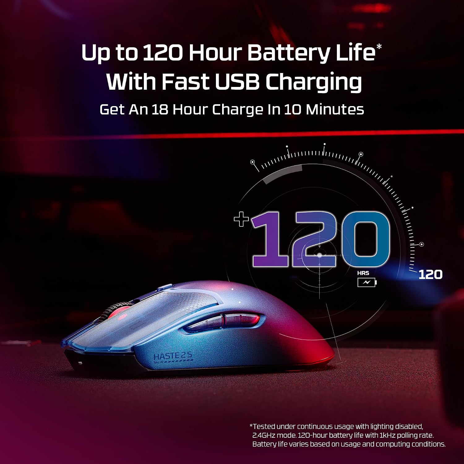 Detalle 2 de HyperX Pulsefire Haste 2 S Wireless gaming mouse, 64 g 🖱