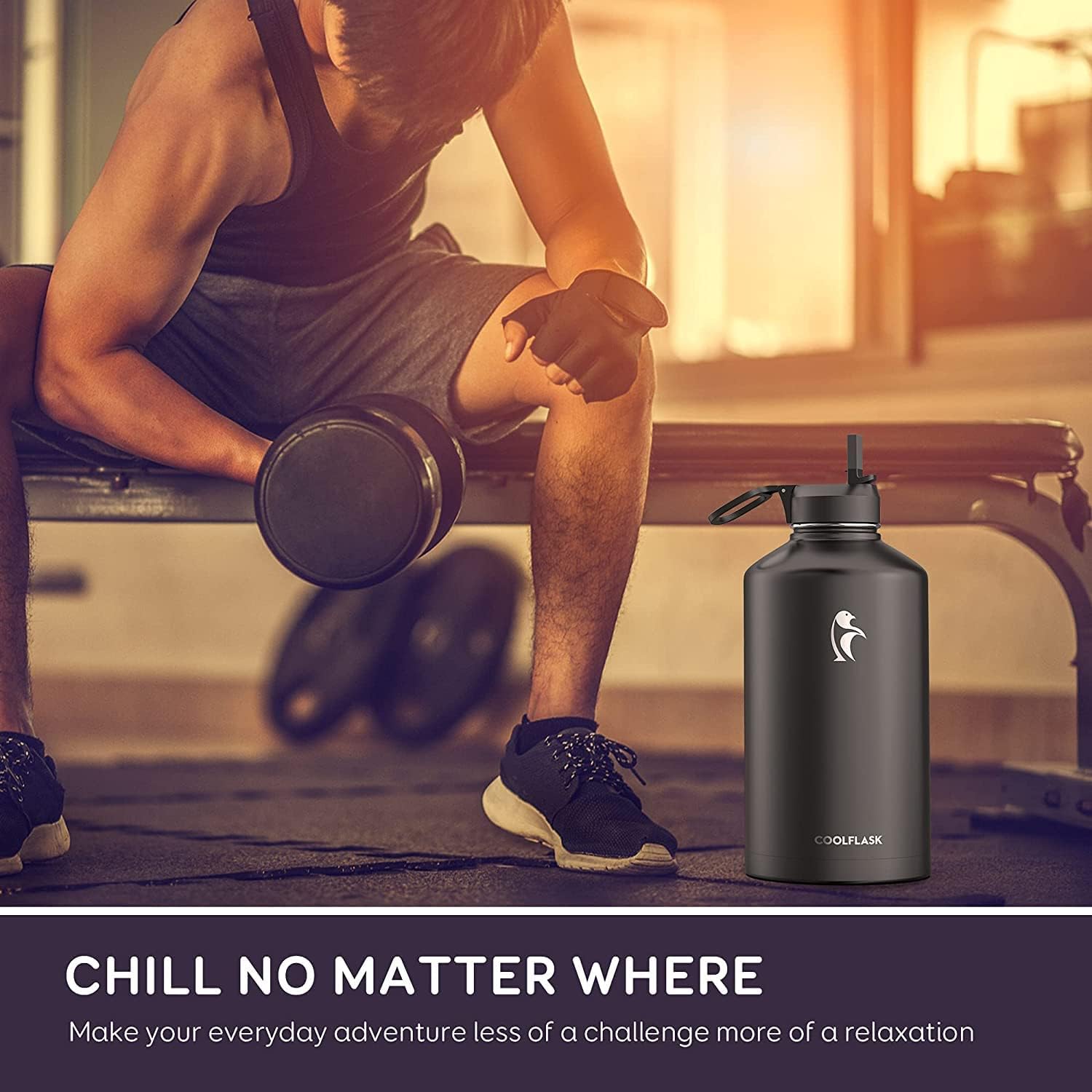 Thumbnail 6 de Coolflask Gallon 128 oz Insulated Water Bottle