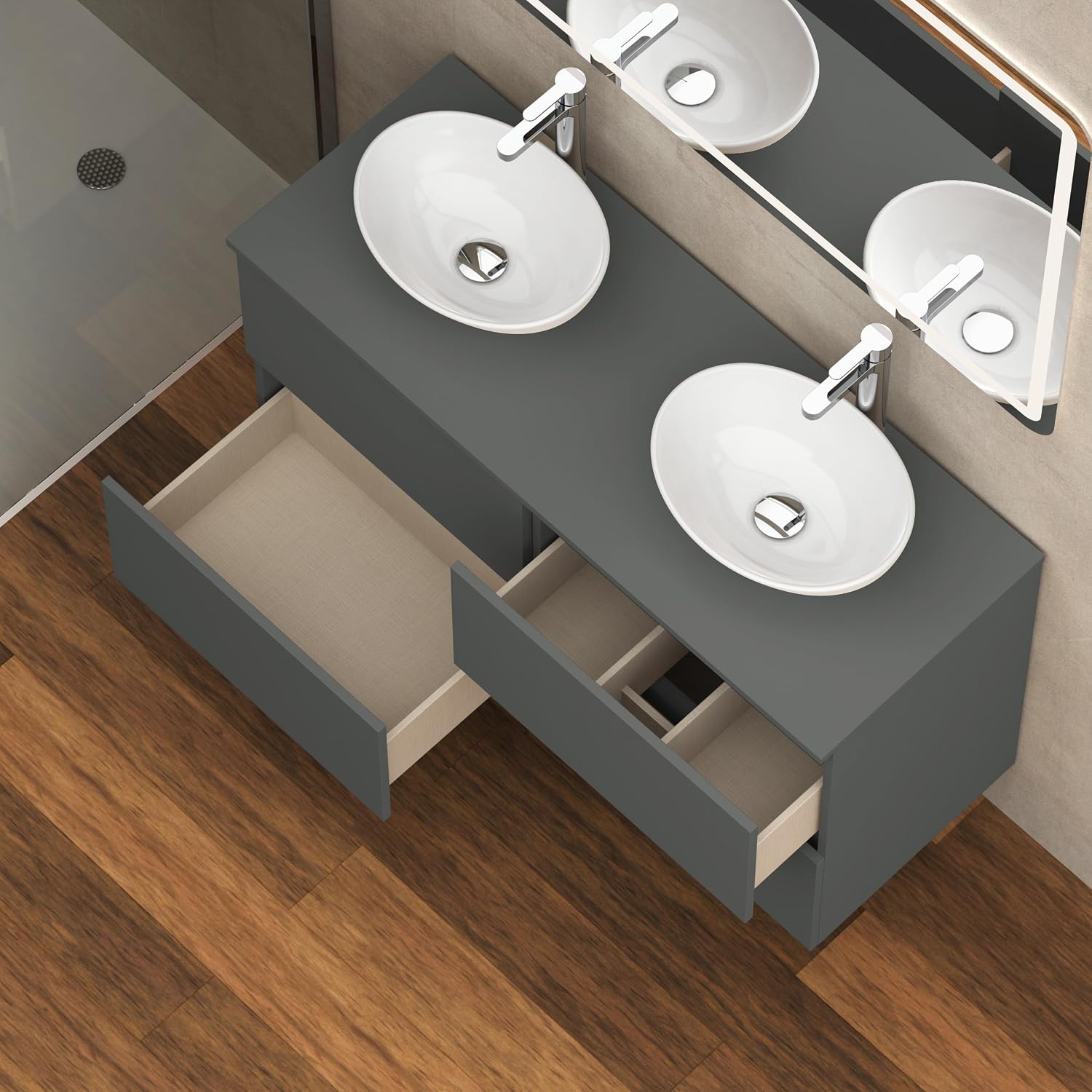 Detalle 2 de Baikal Klay 120 cm mueble de baño con lavabo