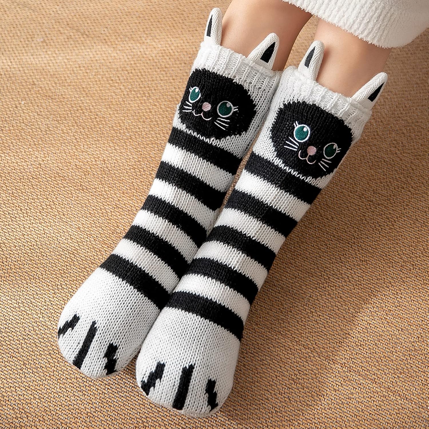 Detalle de LOFIR Calze a Pantofola Donna Morbido e Caldo: Antiscivolo con Dettagli Animali per Inverno