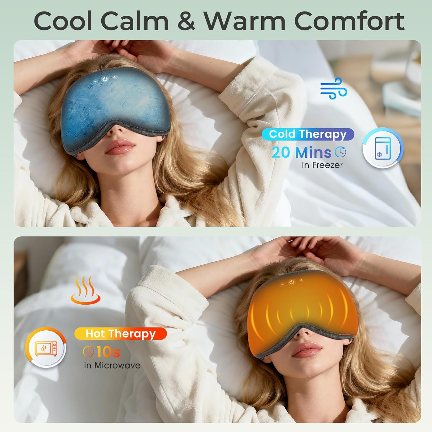 Thumbnail 5 de MUSICOZY Bamboo Cotton Sleep Mask Headphones – 3D blackout Bluetooth 5.4 eye mask with 14H music