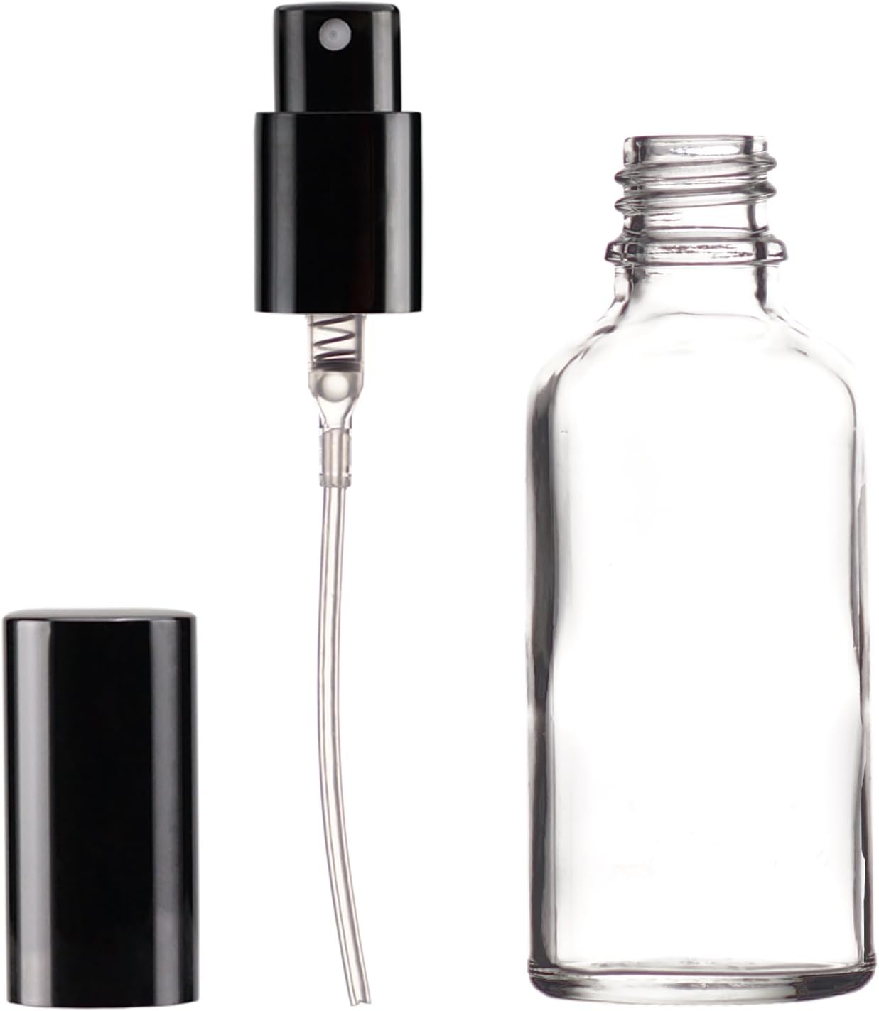 Detalle de Bottiglie spray in vetro YIZHAO da 50 ml (6 pz) con nebulizzatore metallico e pipette per oli essenziali, profumi e viaggi