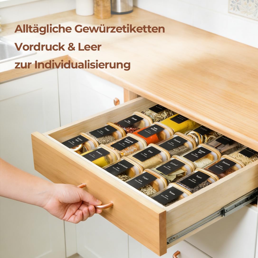 Thumbnail 6 de ComSaf Gewürzgläser 240 ml, 12er Set mit Etiketten 🧂