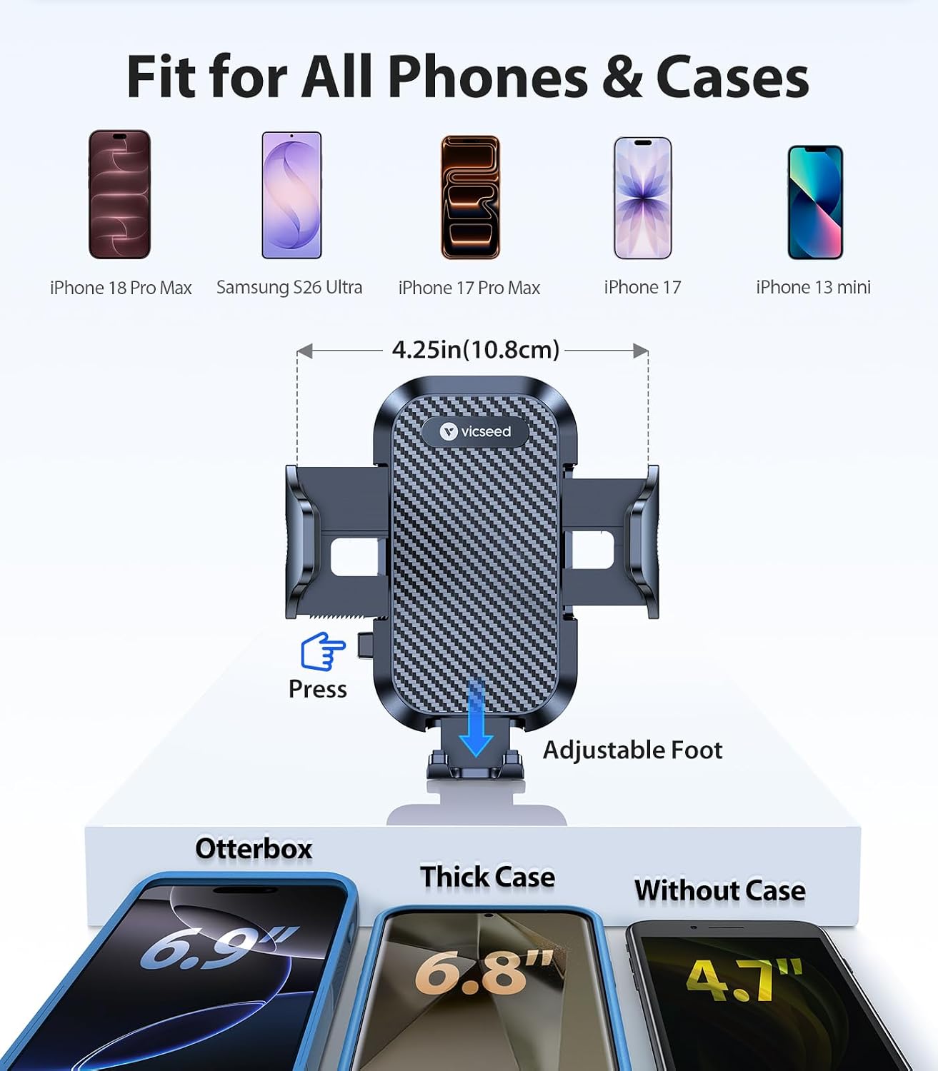 Thumbnail 6 de VICSEED True Military-Grade Shockproof Car Phone Holder 95 lbs