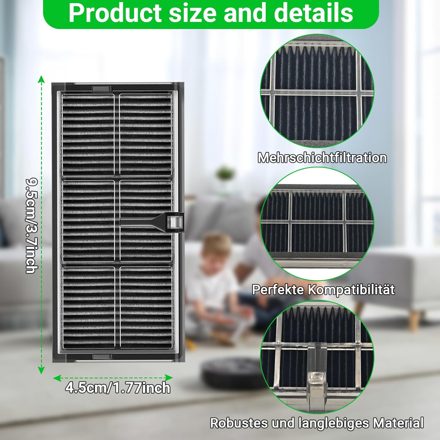 Detalle de Bpbdzz 6er Filter-Zubehör für Dreame X40 Ultra Complete/X40 Master & weitere Modelle – wiederverwendbar