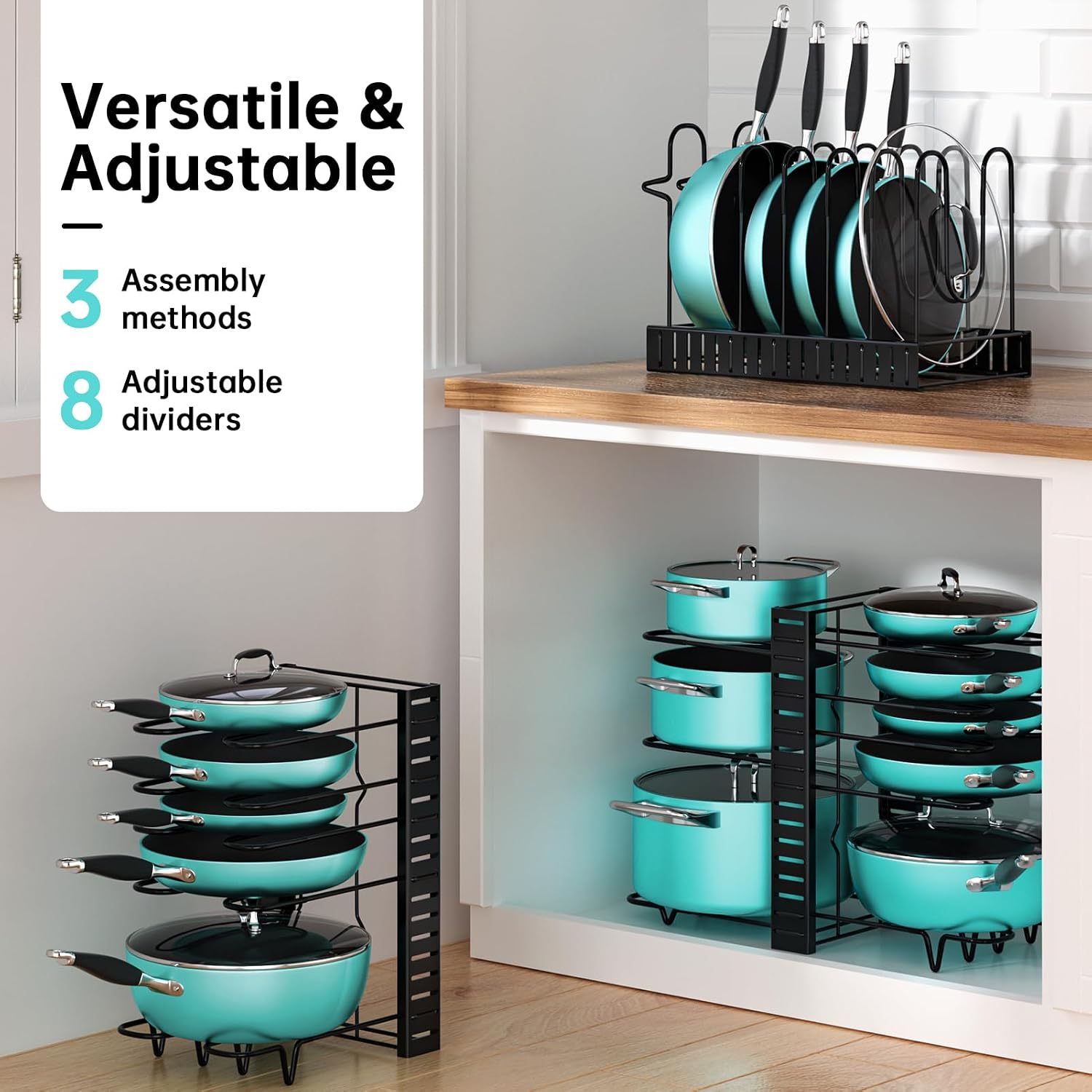 Detalle 1 de MUDEELA Pot and Pan Organizer, 8-Tier