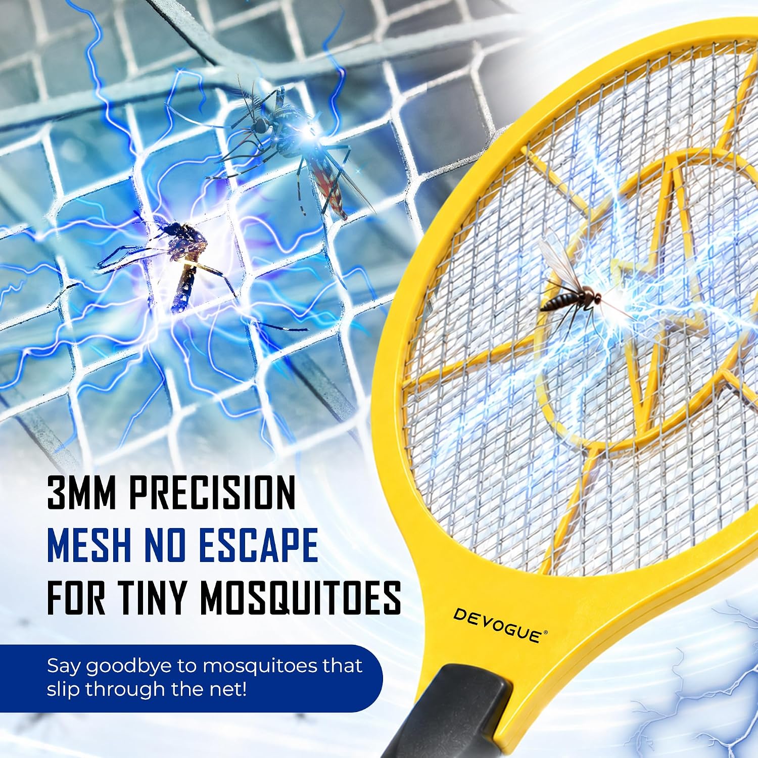 Detalle de DEVOGUE Electric Fly Swatter Zapper Racket