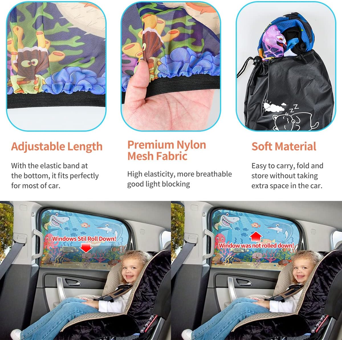 Thumbnail 4 de iZoeL Car Window Shades for Baby & Pets (2pcs) 100 x 80cm UV sun visors