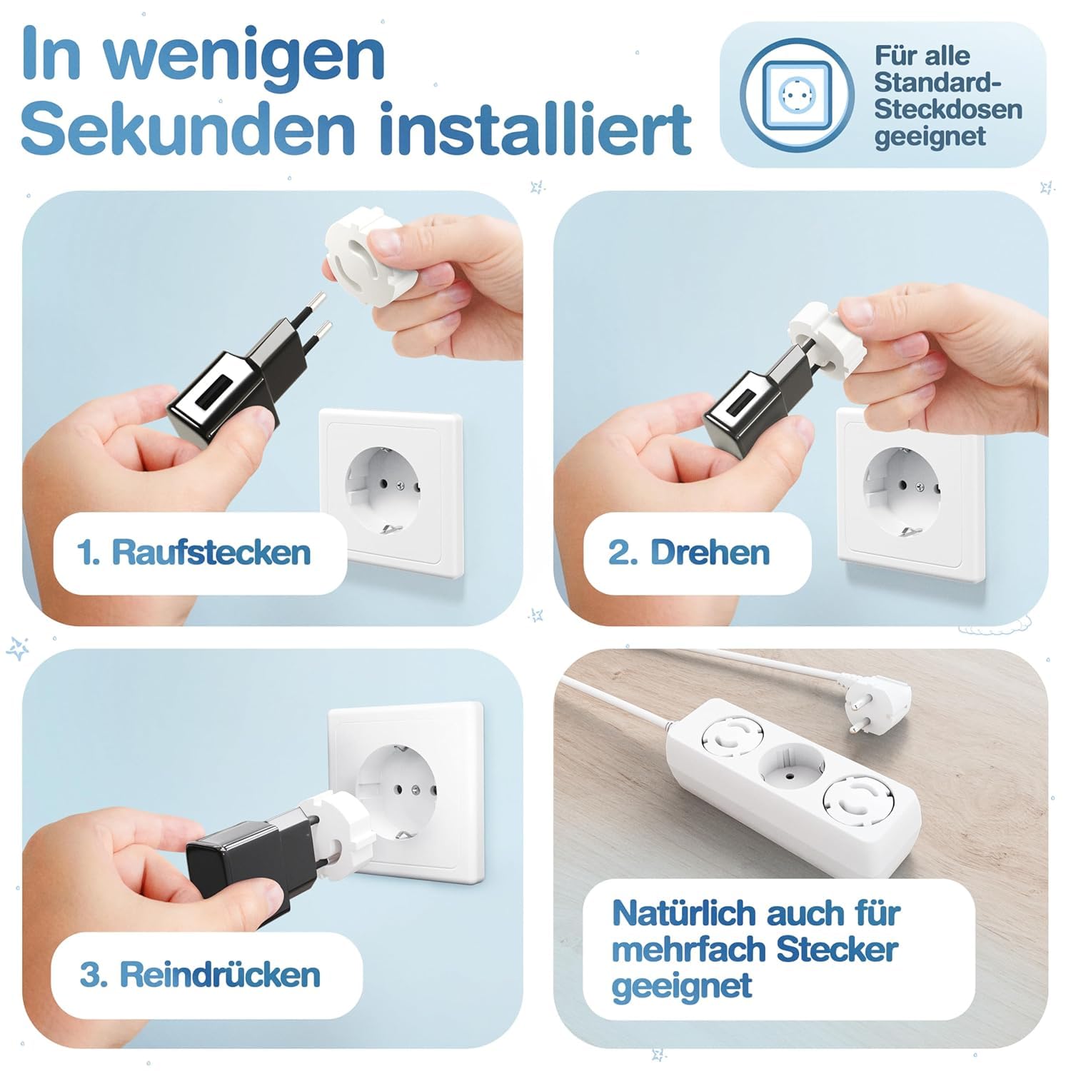Thumbnail 5 de Adlersfeld Steckdosen-Kindersicherung (20er-Pack) zum Schutz vor Stromschlägen