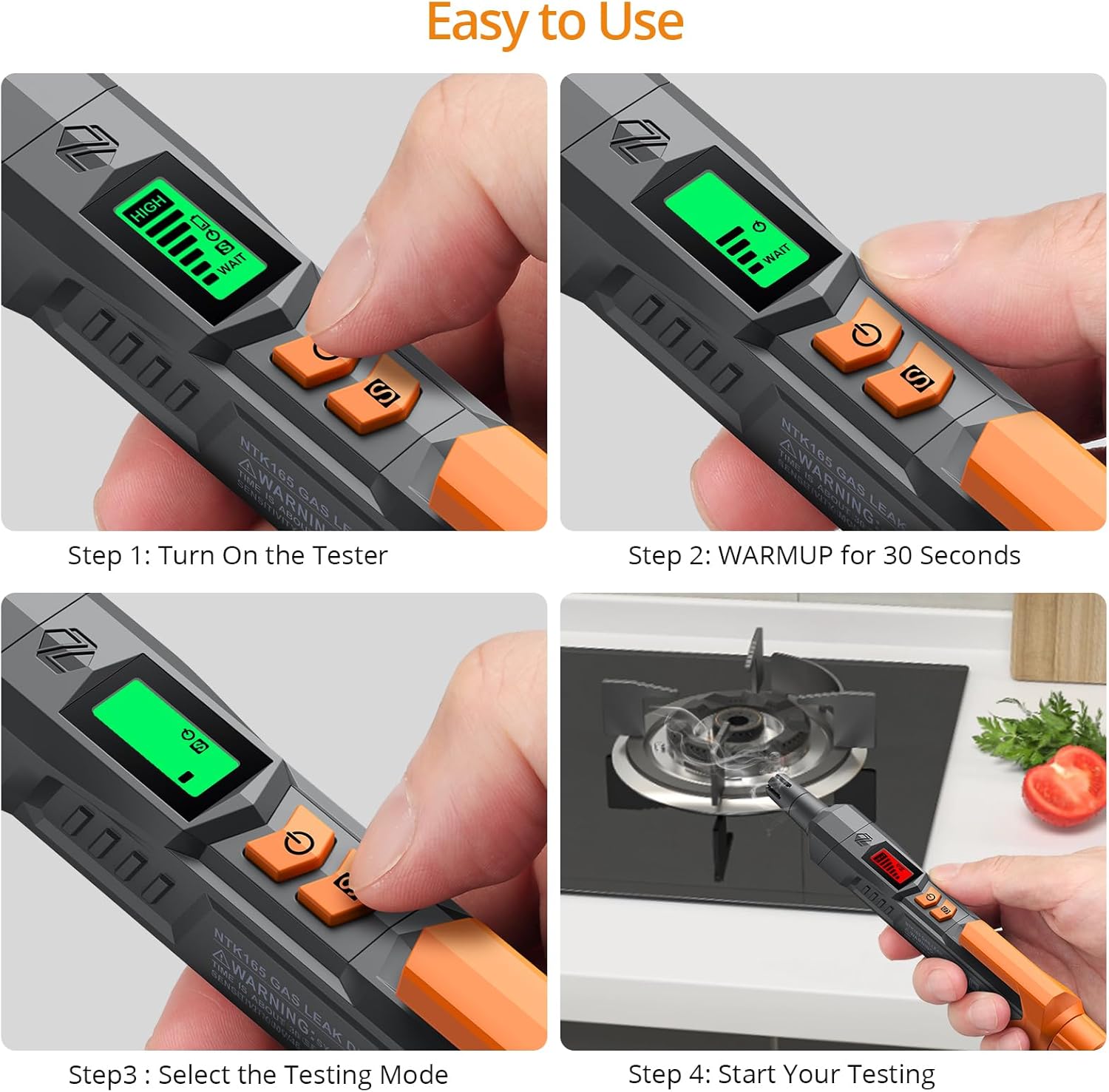 Thumbnail 4 de Neoteck portable natural gas leak detector with audible & visual alarm