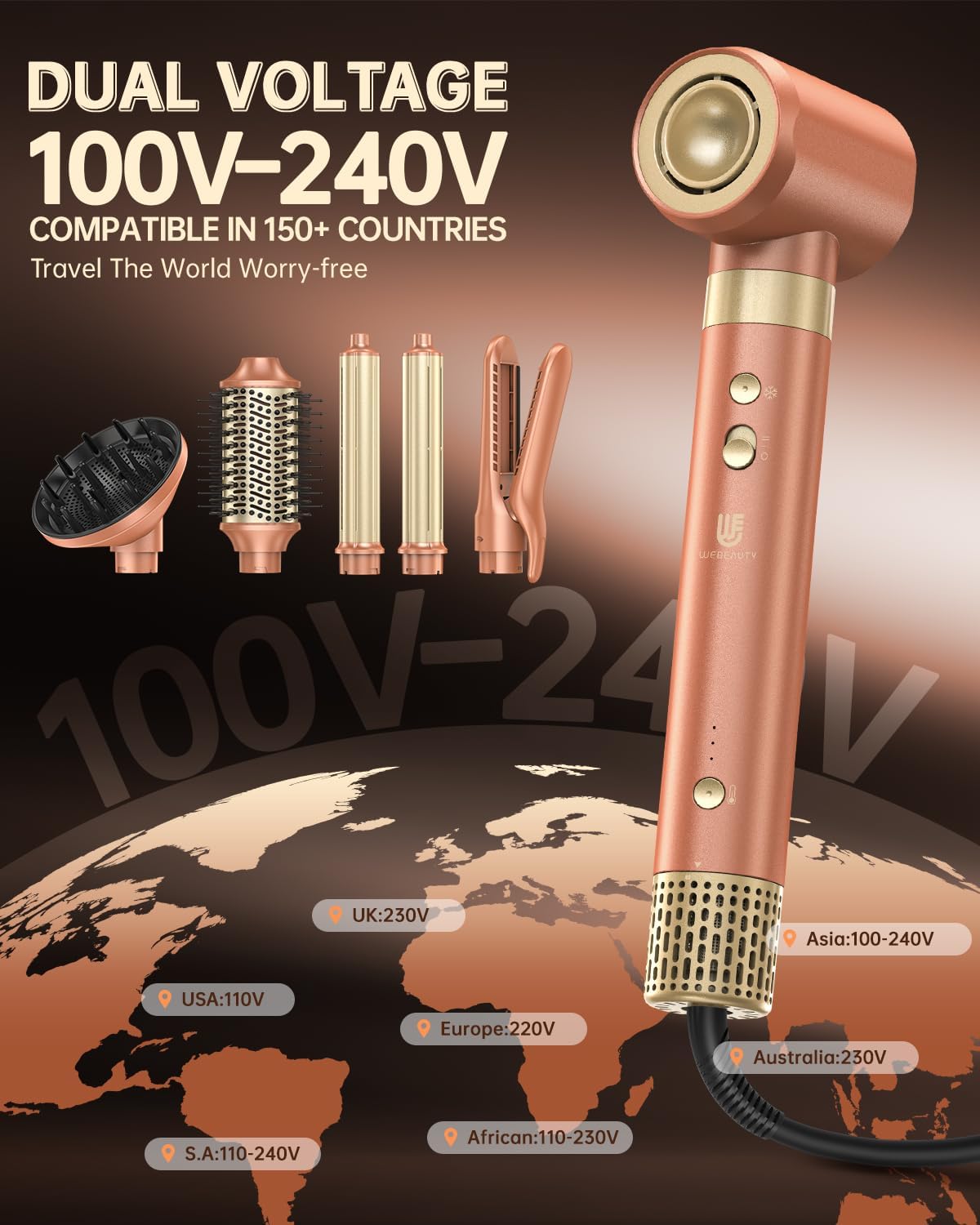 Detalle 2 de webeauty Dual-Spannung 7in1 Airstyler 1400 W