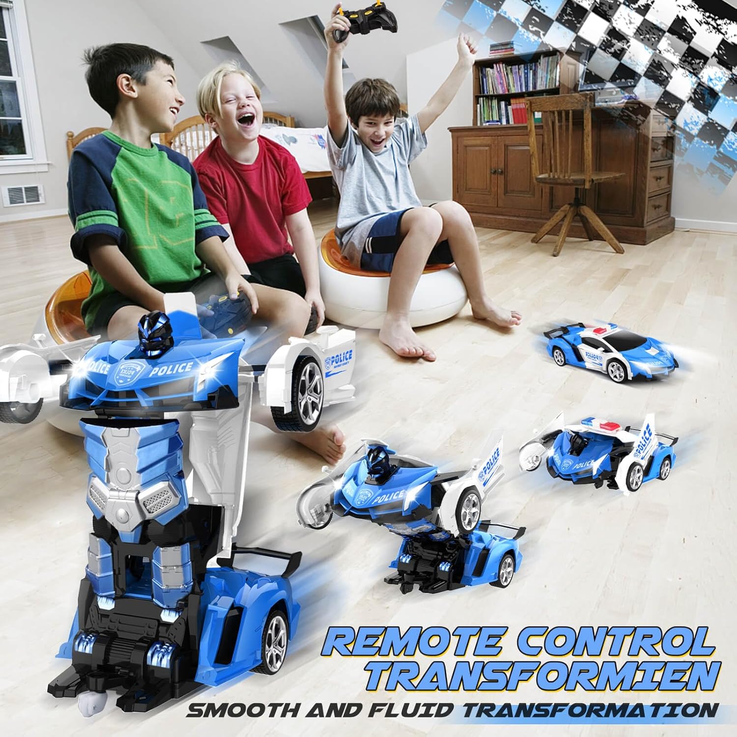 Detalle 2 de Britik Transforming RC Police Car 2 in 1
