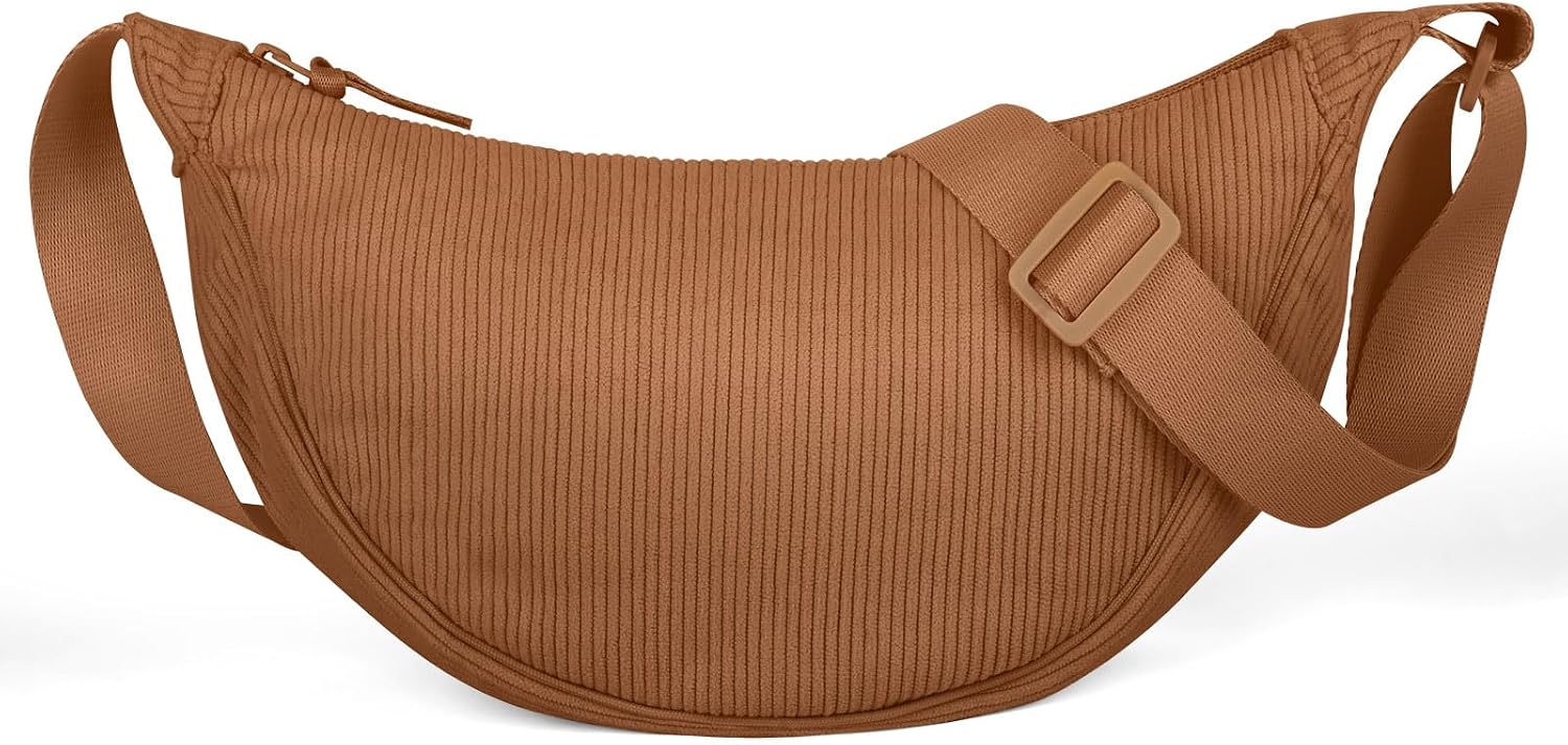 Thumbnail 4 de Aucuu Bolso Bandolera para Mujer estilo media luna impermeable (rosa) con correa ajustable