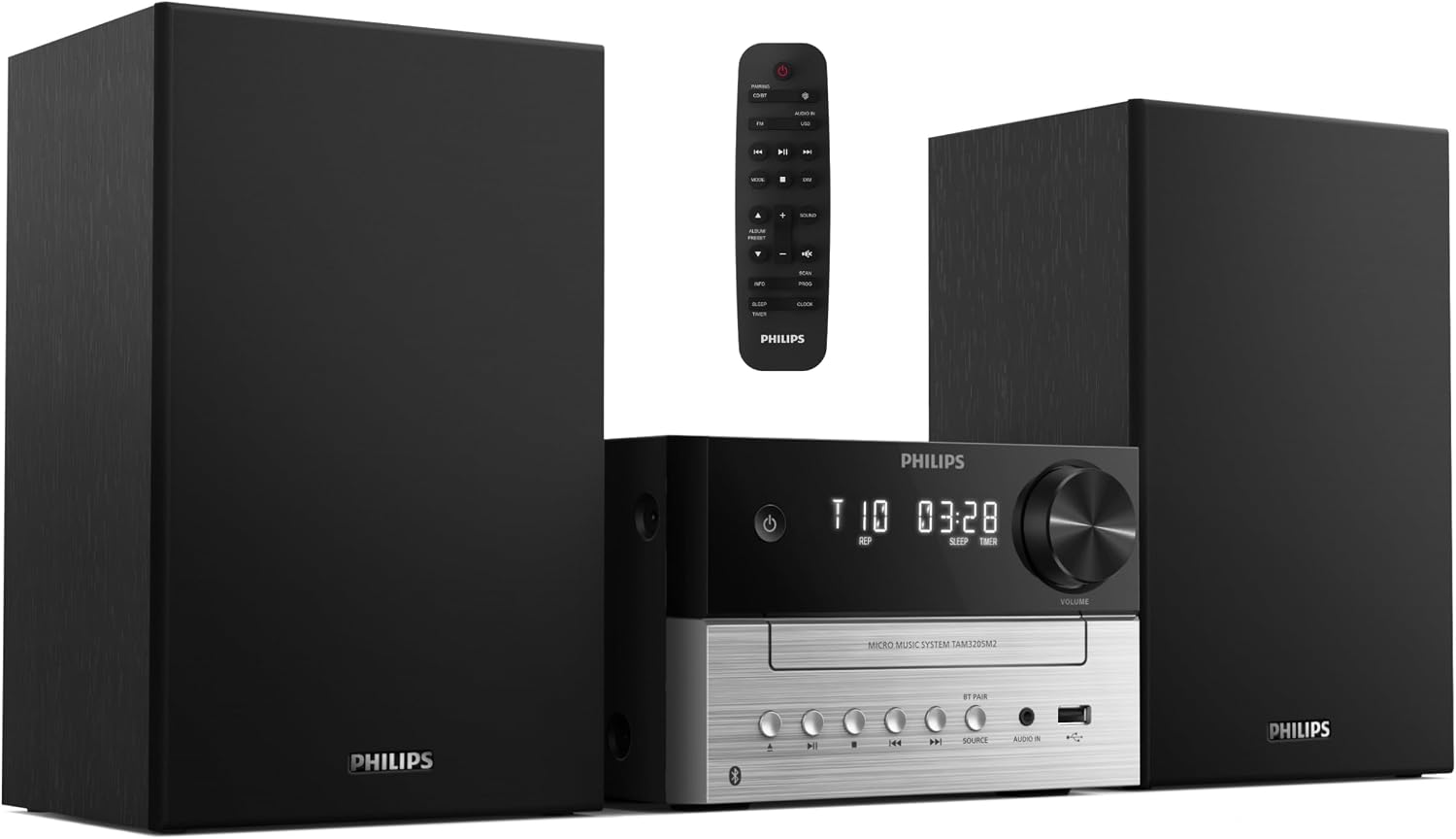 Detalle de Philips TAM3205M2 Micro Music System, Bluetooth 5.4, CD Player, 20W Stereo