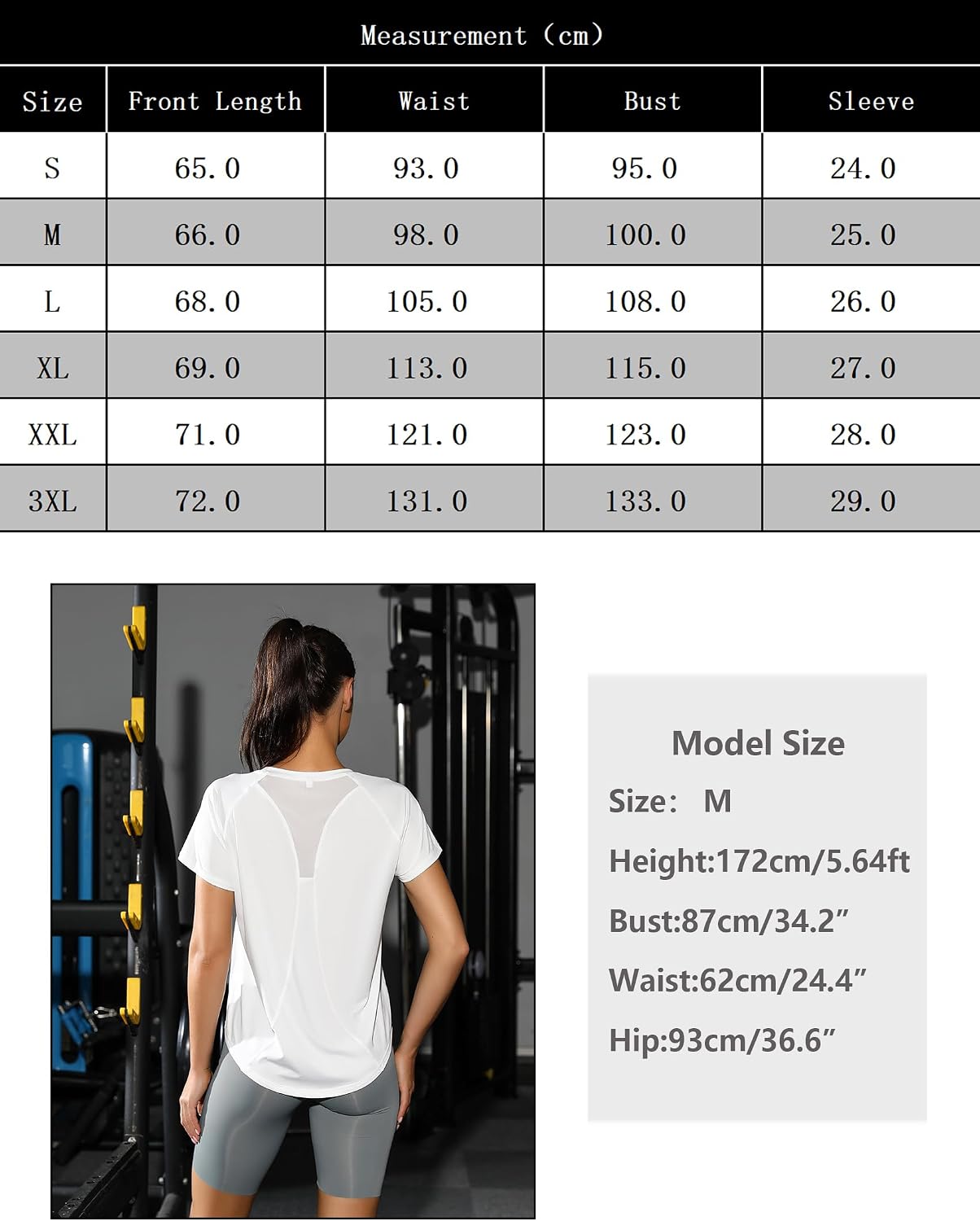 Detalle de Gyabnw T Shirt Sportiva Donna con Scollo V e Schiena in Rete – Dry-Tech