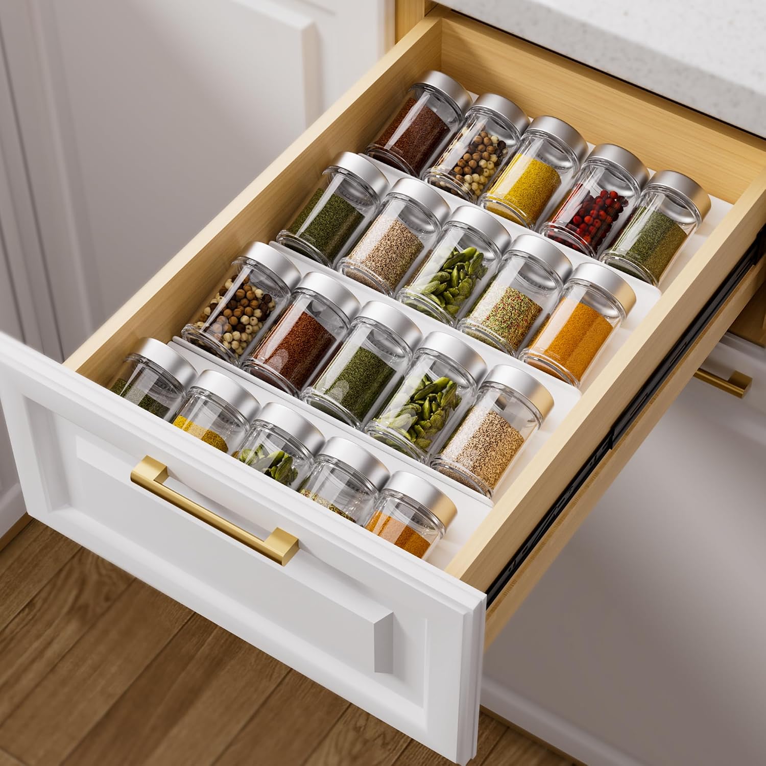 Thumbnail 6 de MIUKAA Clear Acrylic Spice Drawer Organizer 4-Tier Tray