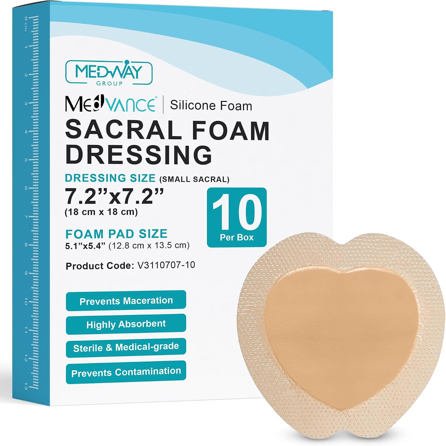 Detalle de MedVance TM Silicone Border Dressing, 7x7 in (Box of 10)