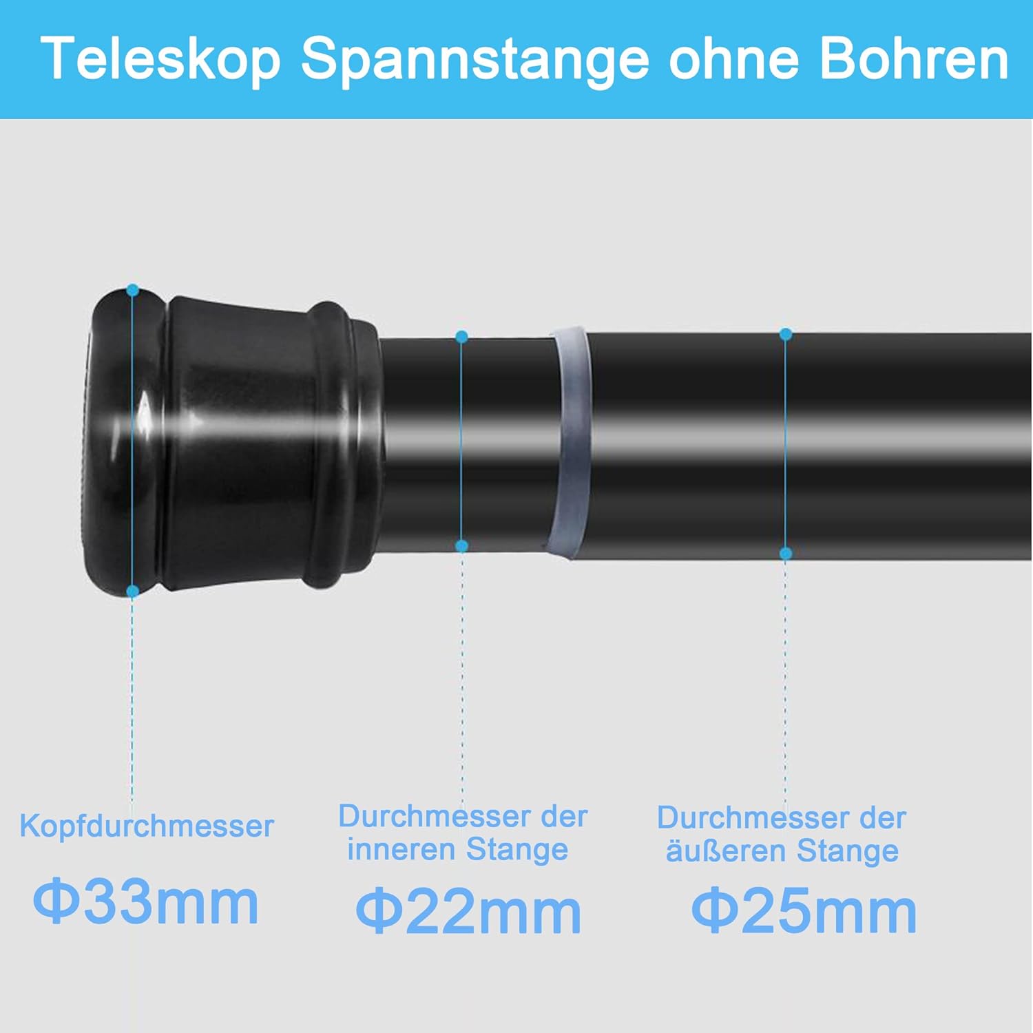 Thumbnail 5 de Ausziehbare Gardinenstange ohne Bohren 25 mm