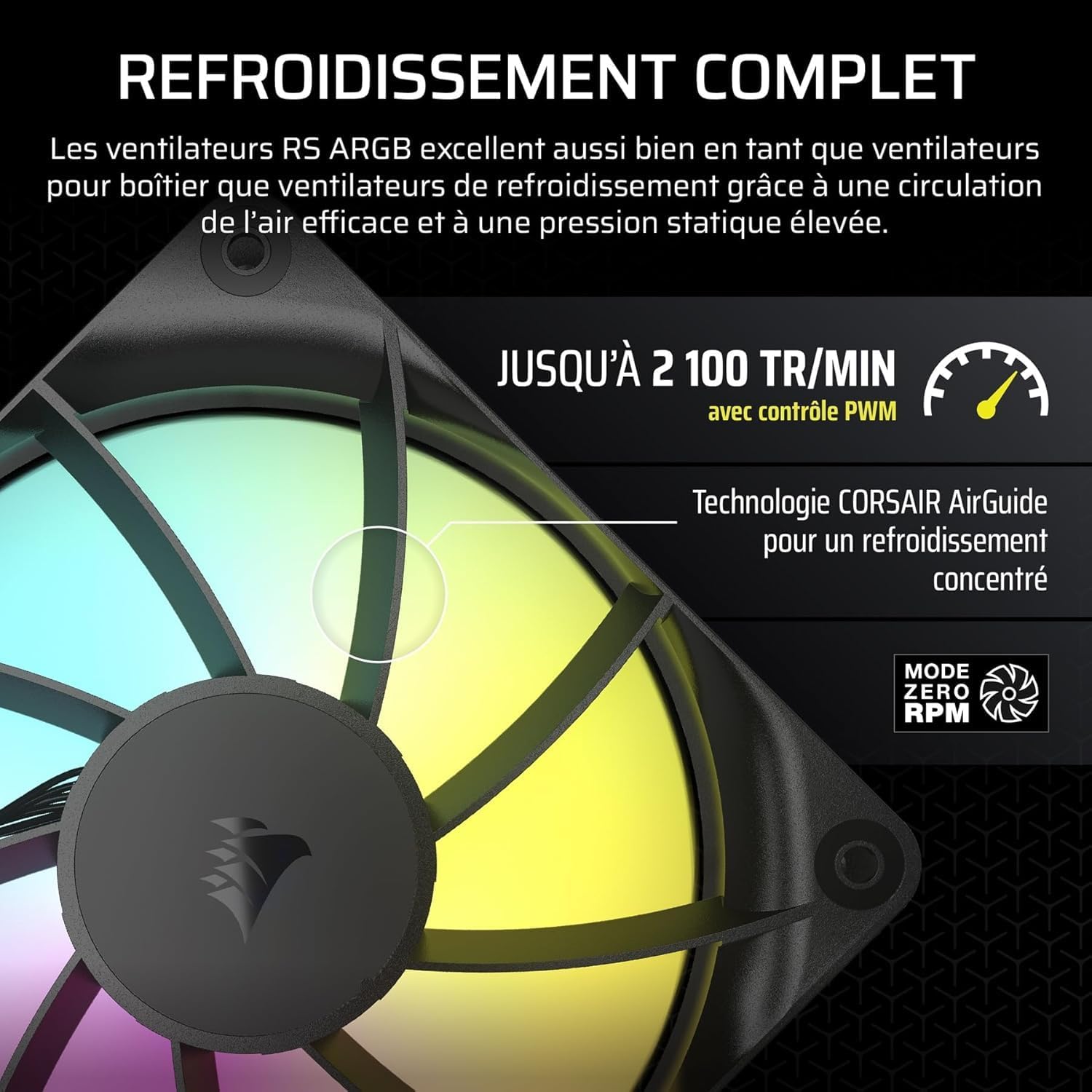 Thumbnail 5 de CORSAIR RS120 ARGB ventilateurs 120 mm, pack de 3 🖥