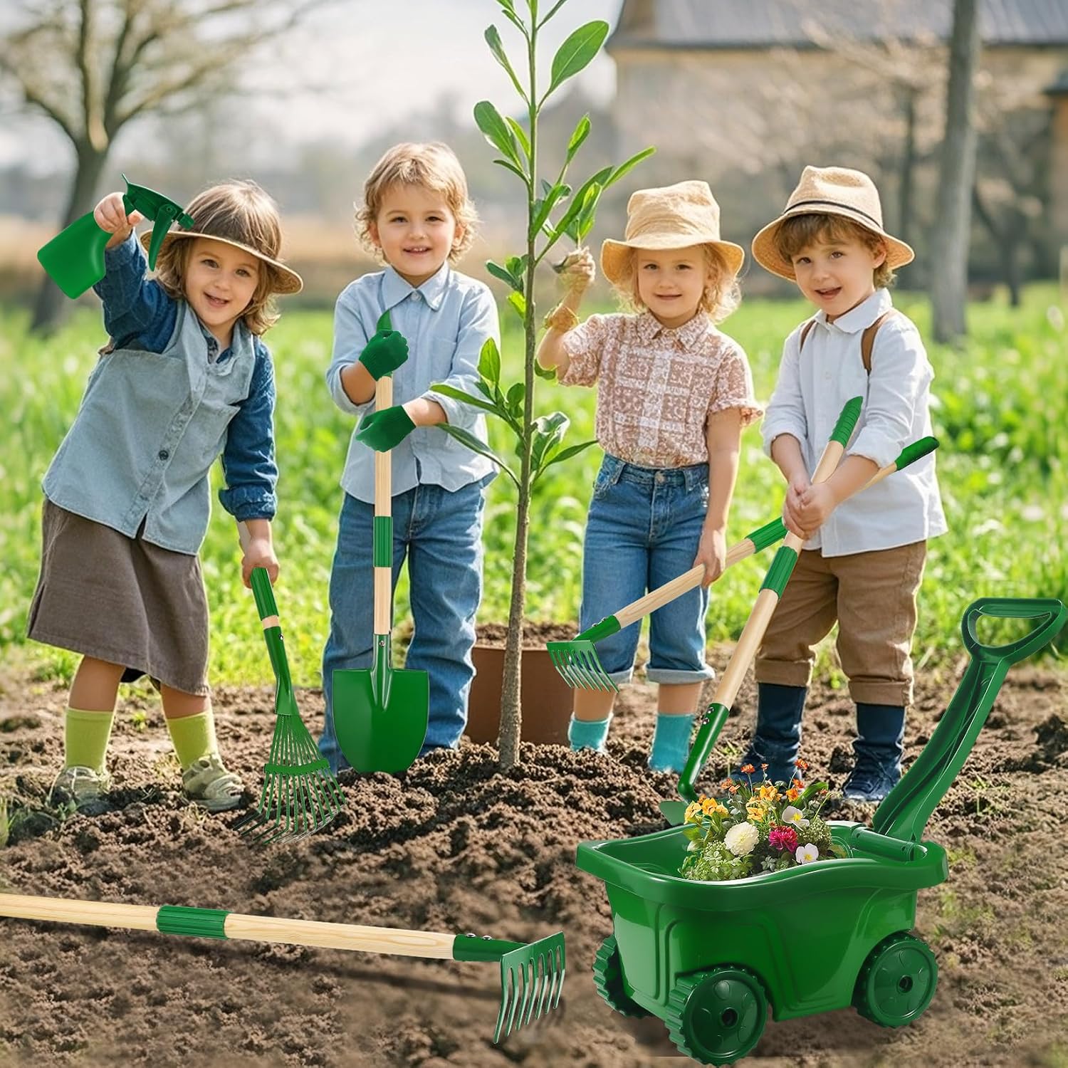 Detalle 2 de Duckura Kids Garden Tools 10-Piece Set 27.5in