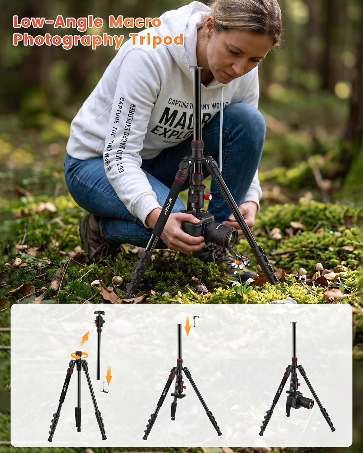 Thumbnail 4 de MACTREM 80 Inch Camera Tripod for DSLR