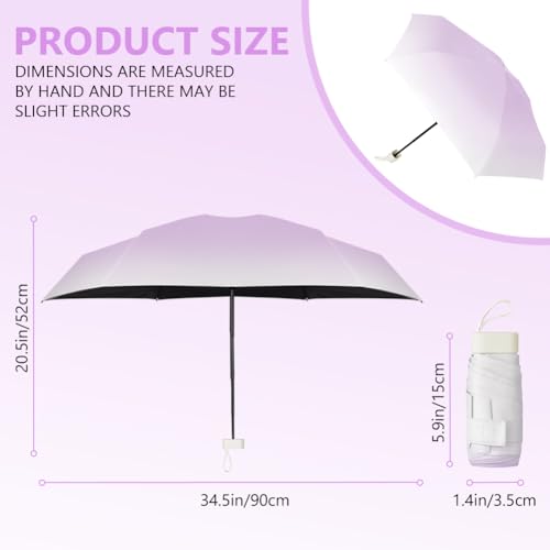 Detalle de Aolso Mini Umbrella with UPF50+ Protection: Compact, Windproof UV Shield in Gradient Purple