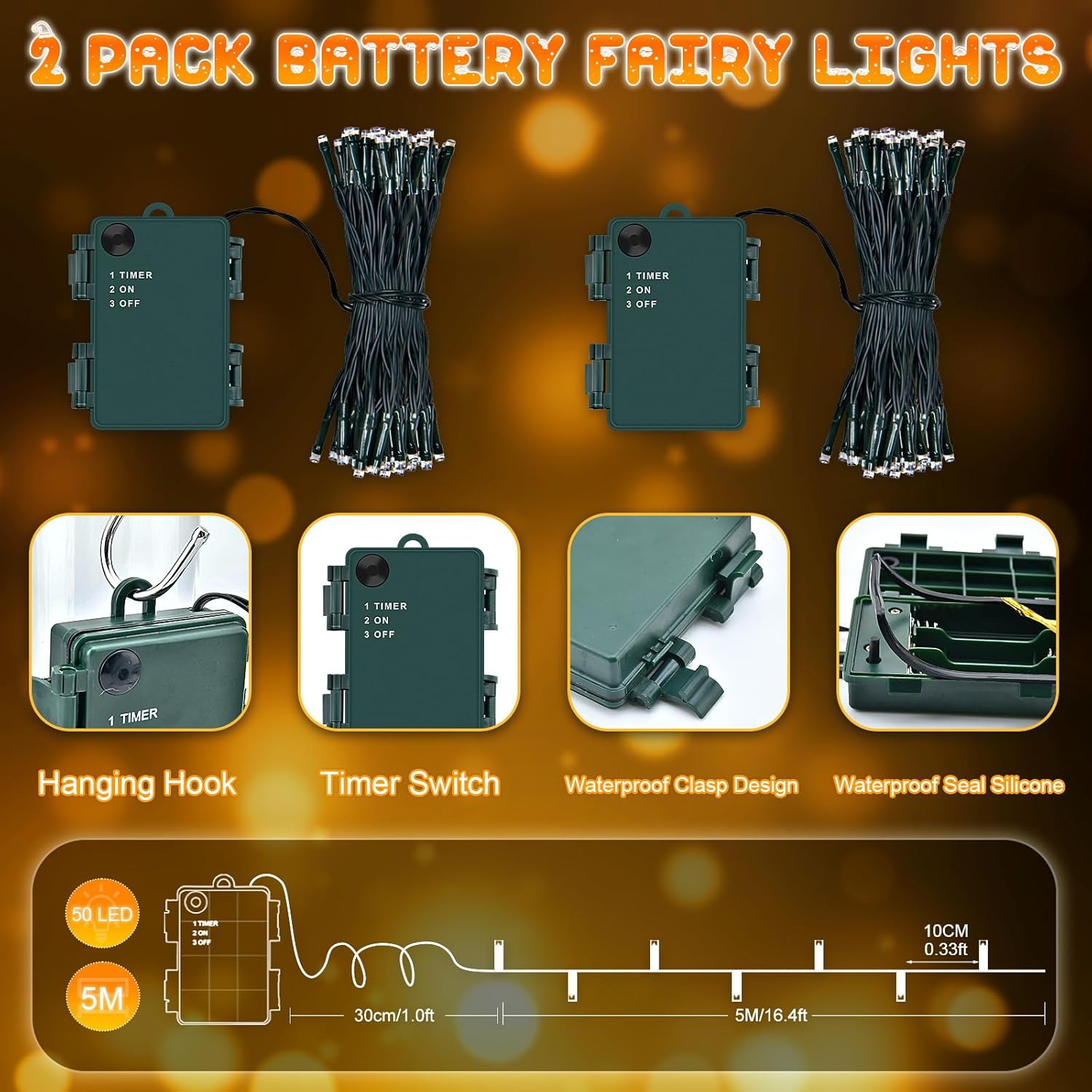 Thumbnail 6 de Dalugo Battery String Lights 5m 50 LED