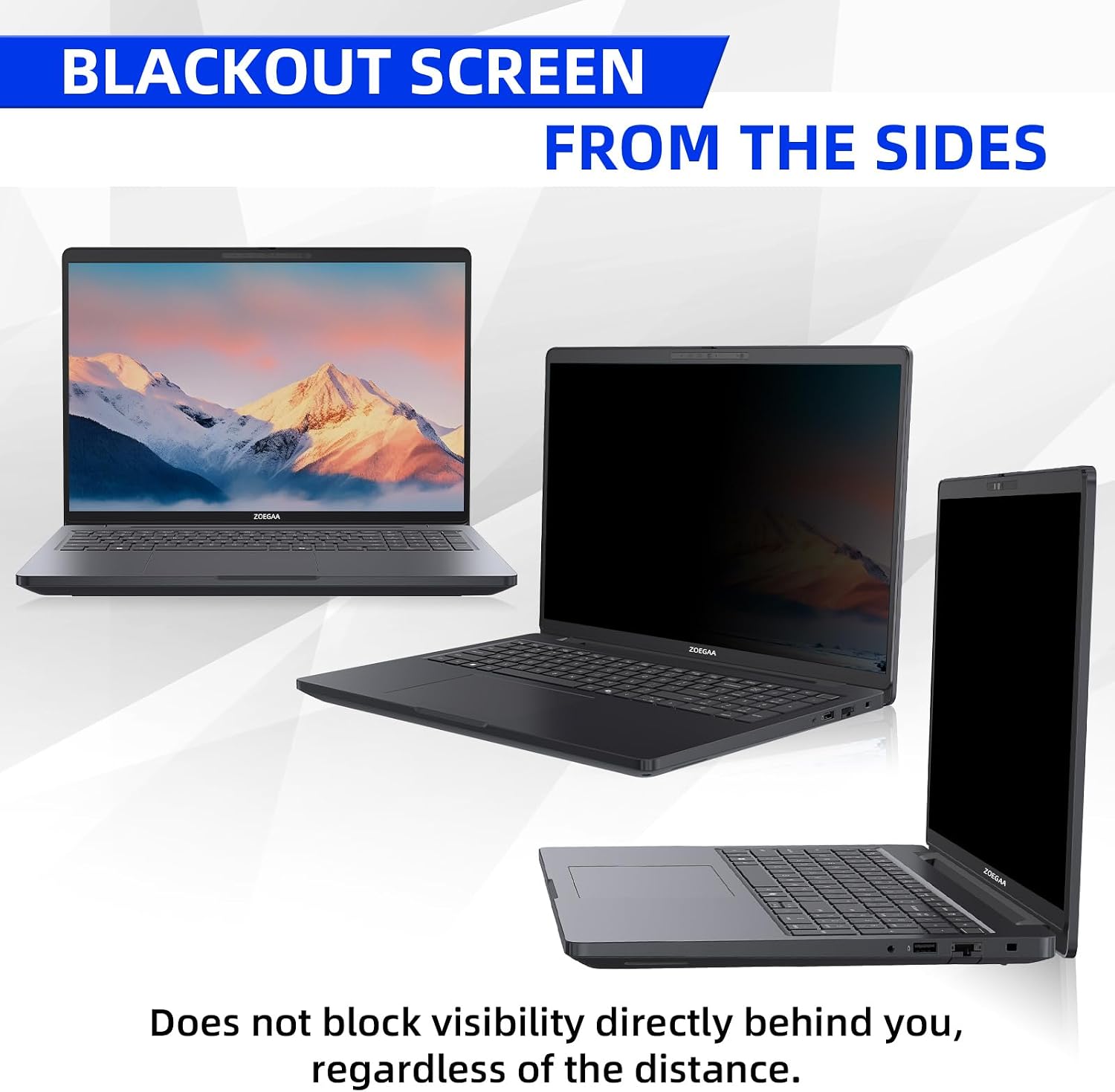 Detalle 2 de ZOEGAA 4-way 360° Privacy Screen for 14-inch 16:10 Laptops (Removable, Anti-Glare & Blue Light)