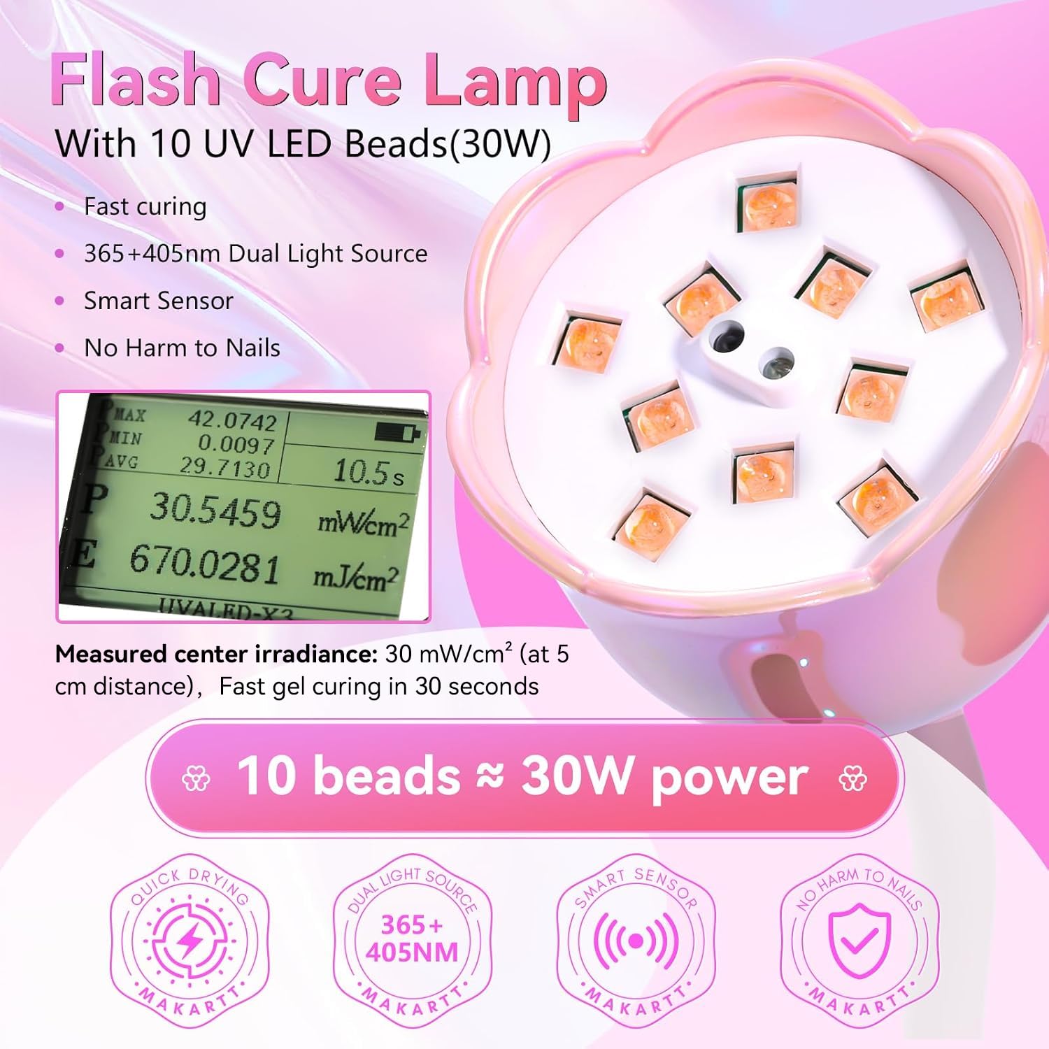 Detalle 2 de Makartt UV LED Nail Lamp 30W 💅