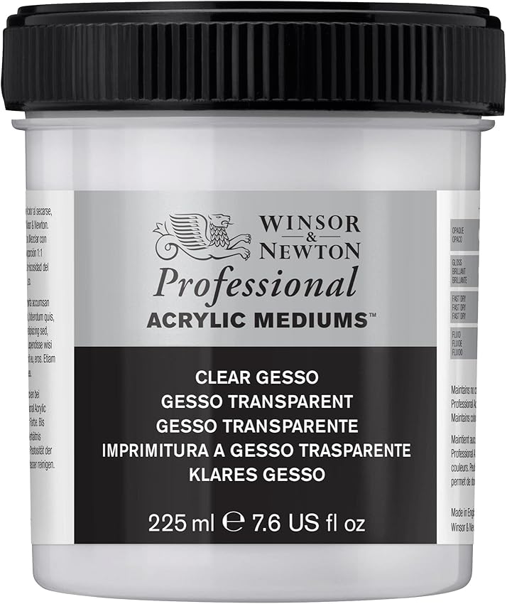 Winsor & Newton Gesso acrílico base transparente 225 ml 🎨