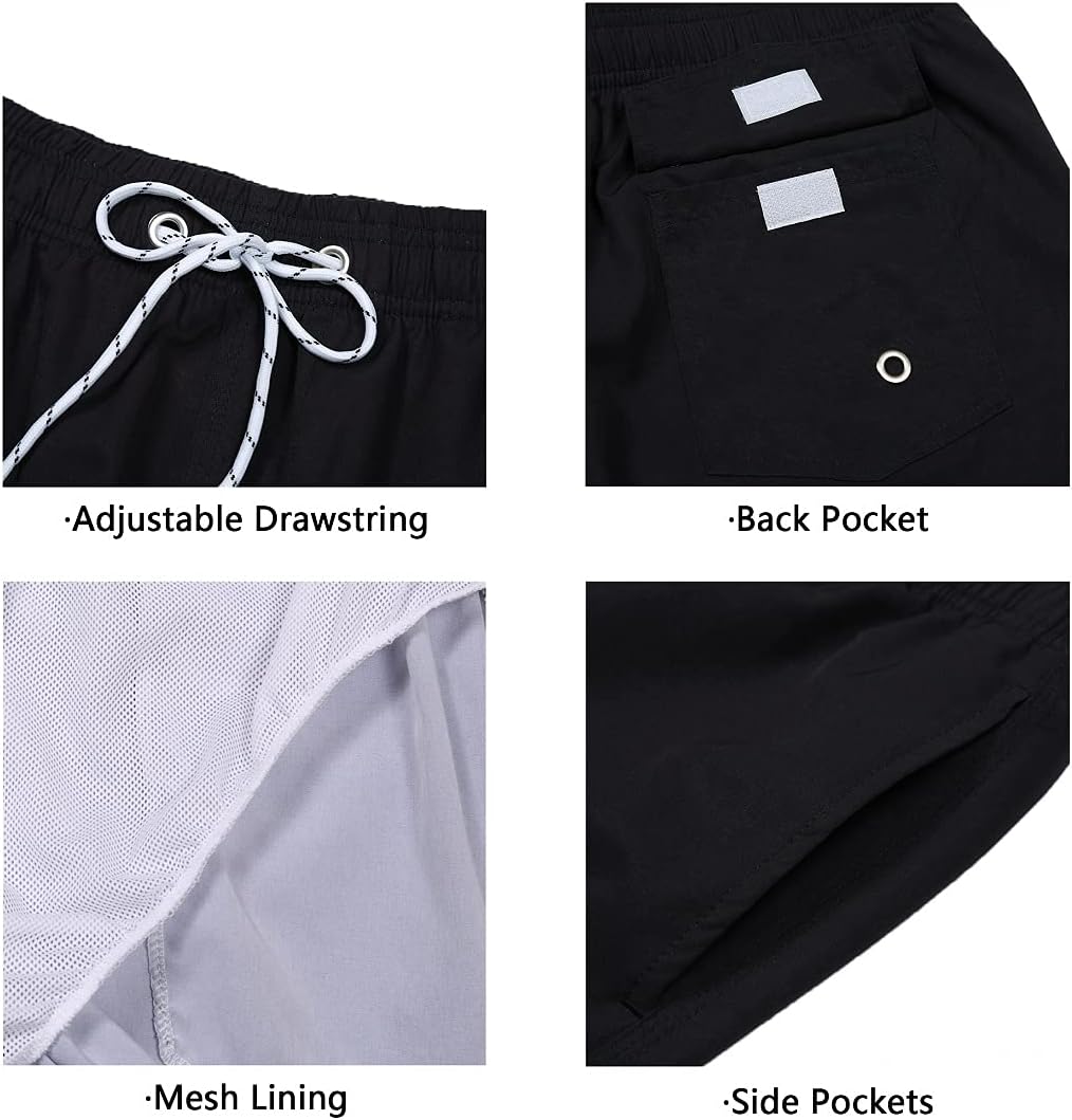 Detalle de iCKER Herren Shorts Badehose – Schnelltrocknend, 3D-Druck Strand-Board Shorts
