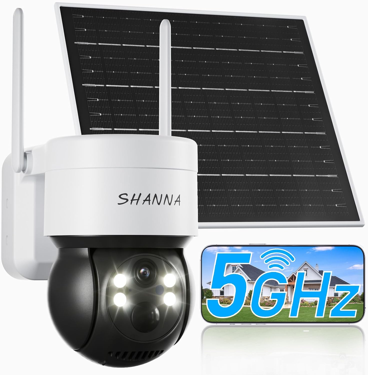 Detalle de Telecamera Pannello Solare 2K 4MP con Wi‑Fi Dual Band, 6W Panello e Batteria 7800 mAh