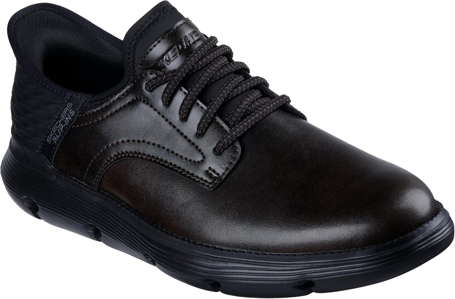 Thumbnail 5 de Skechers Hombre Garza Gervin Slip-In Entrenador, Dark Brown Leather, 43 EU