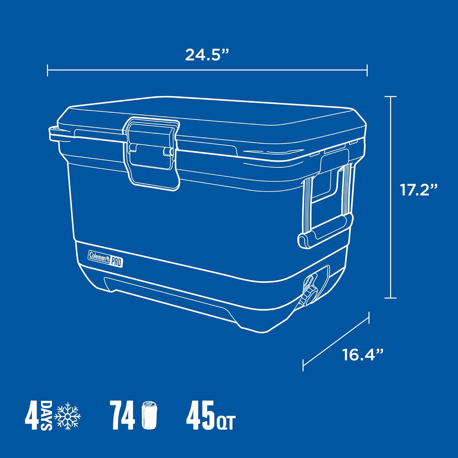 Detalle de Coleman Pro Heavy-Duty 45qt Ultra-Light Premium Hard Cooler