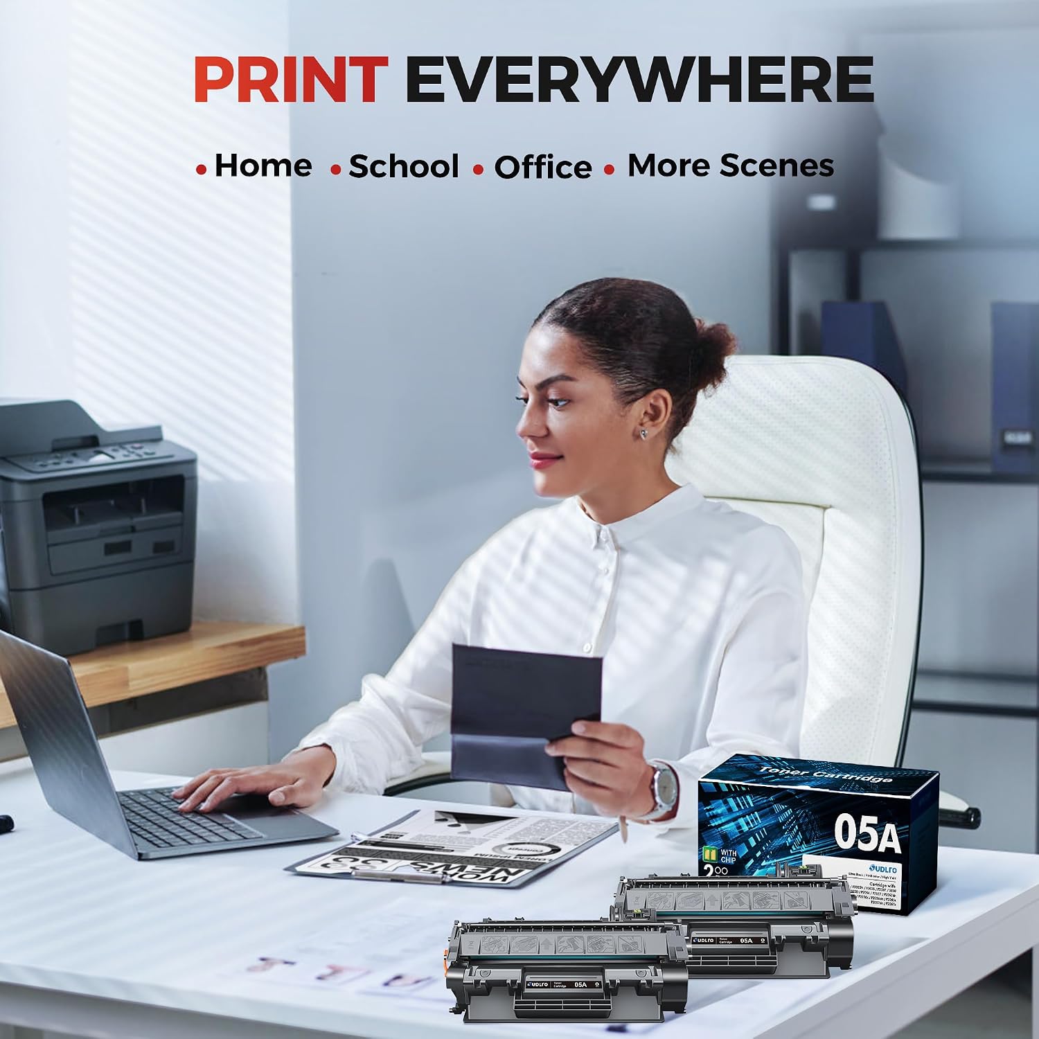 Thumbnail 5 de SUDLTO 05A CE505A Black Laser Toner Cartridge, Compatible 2-Pack