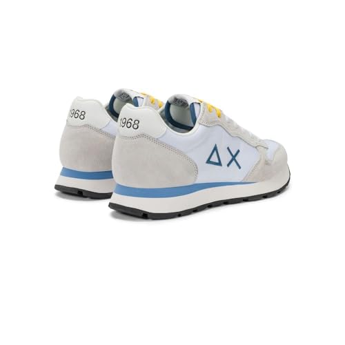 Detalle 2 de SUN68 Tom Accessori Solidi da Uomo – Sneaker running in bianco/grigio/blu, 44 EU