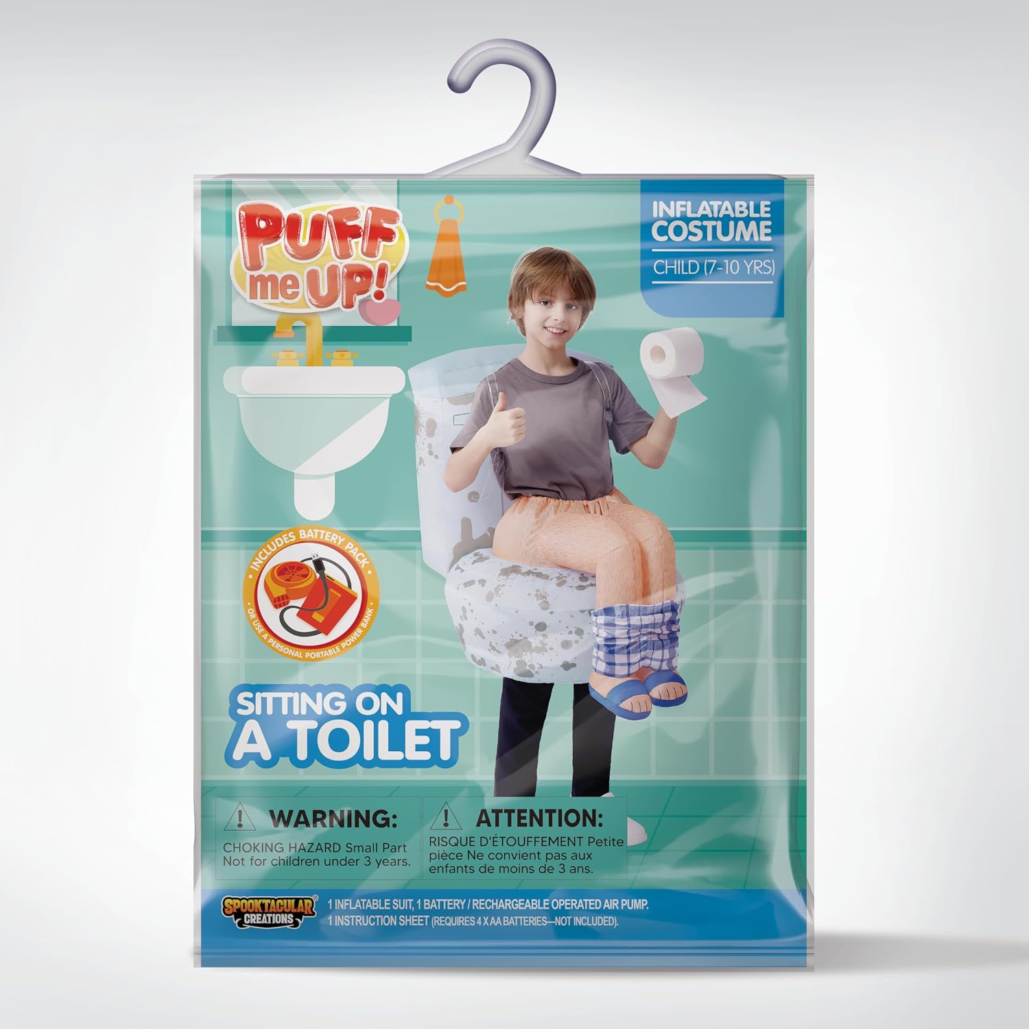 Detalle 2 de Spooktacular Creations Kids’ Sitting-on-a-Toilet Inflatable Costume
