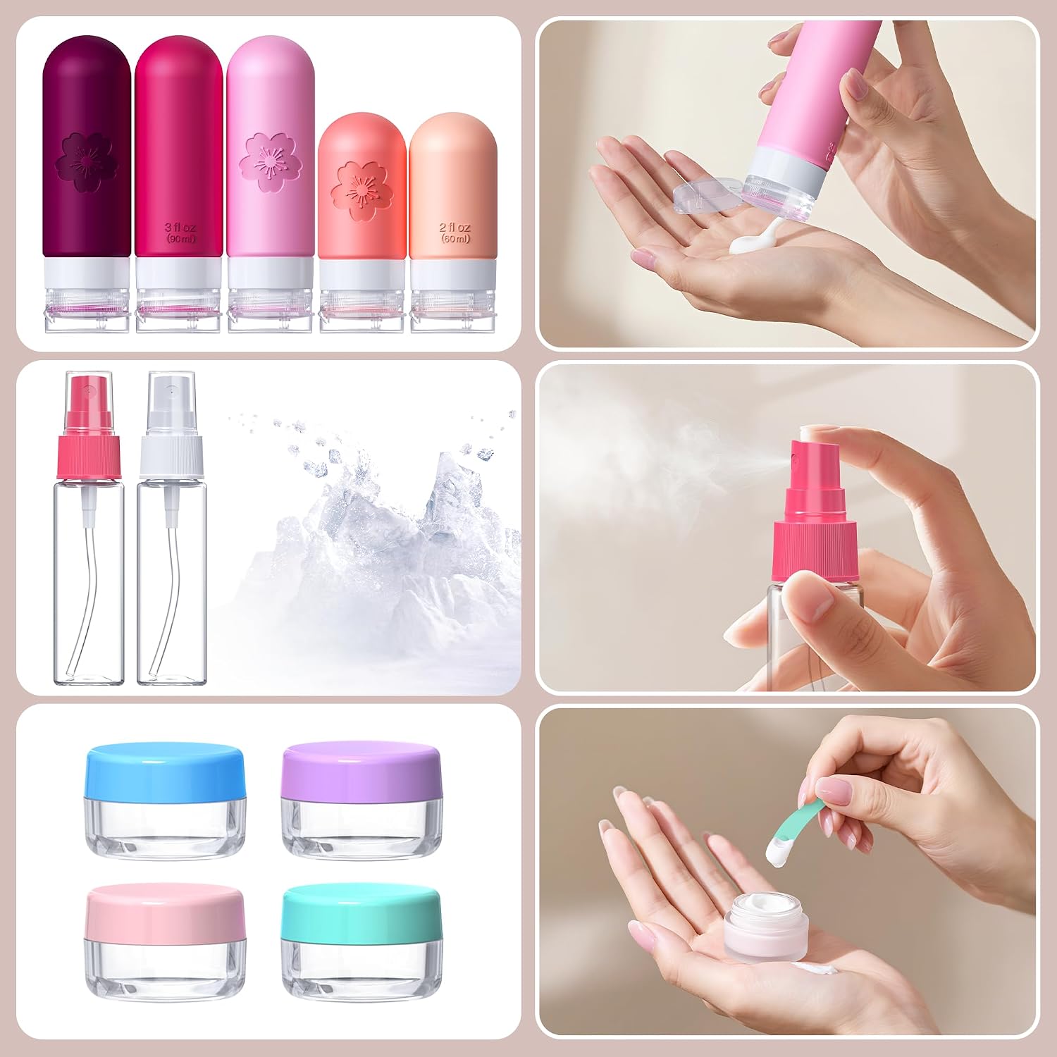 Thumbnail 4 de 20 Pack Travel Bottles for Toiletries: CAA Approved Silicone, Leak-Proof & Refillable