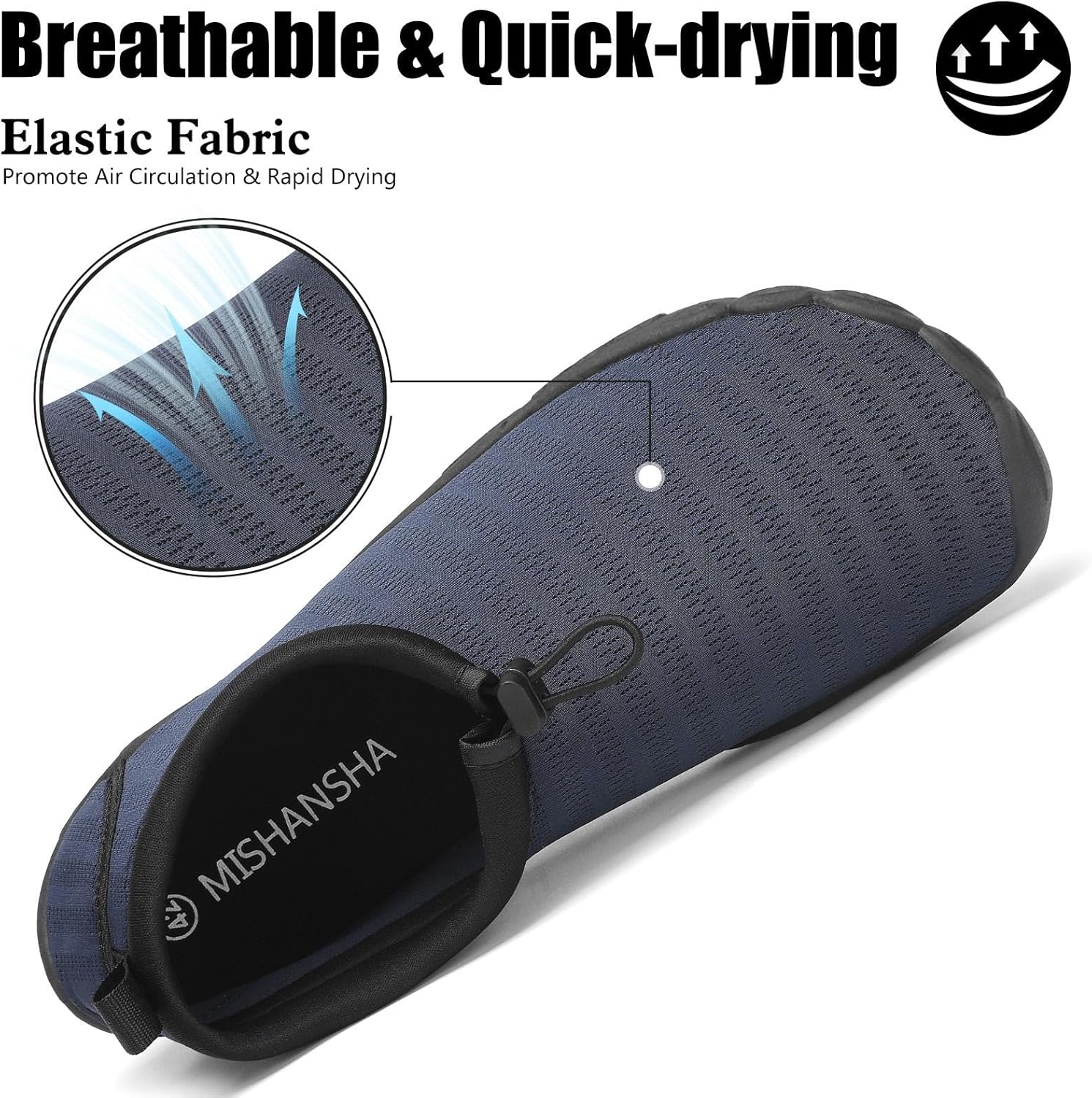 Detalle de Mishansha Badeschuhe für Herren, Damen und Unisex – Bequeme, atmungsaktive Aquaschuhe für Outdoor und Wassersport (EU 36–46)