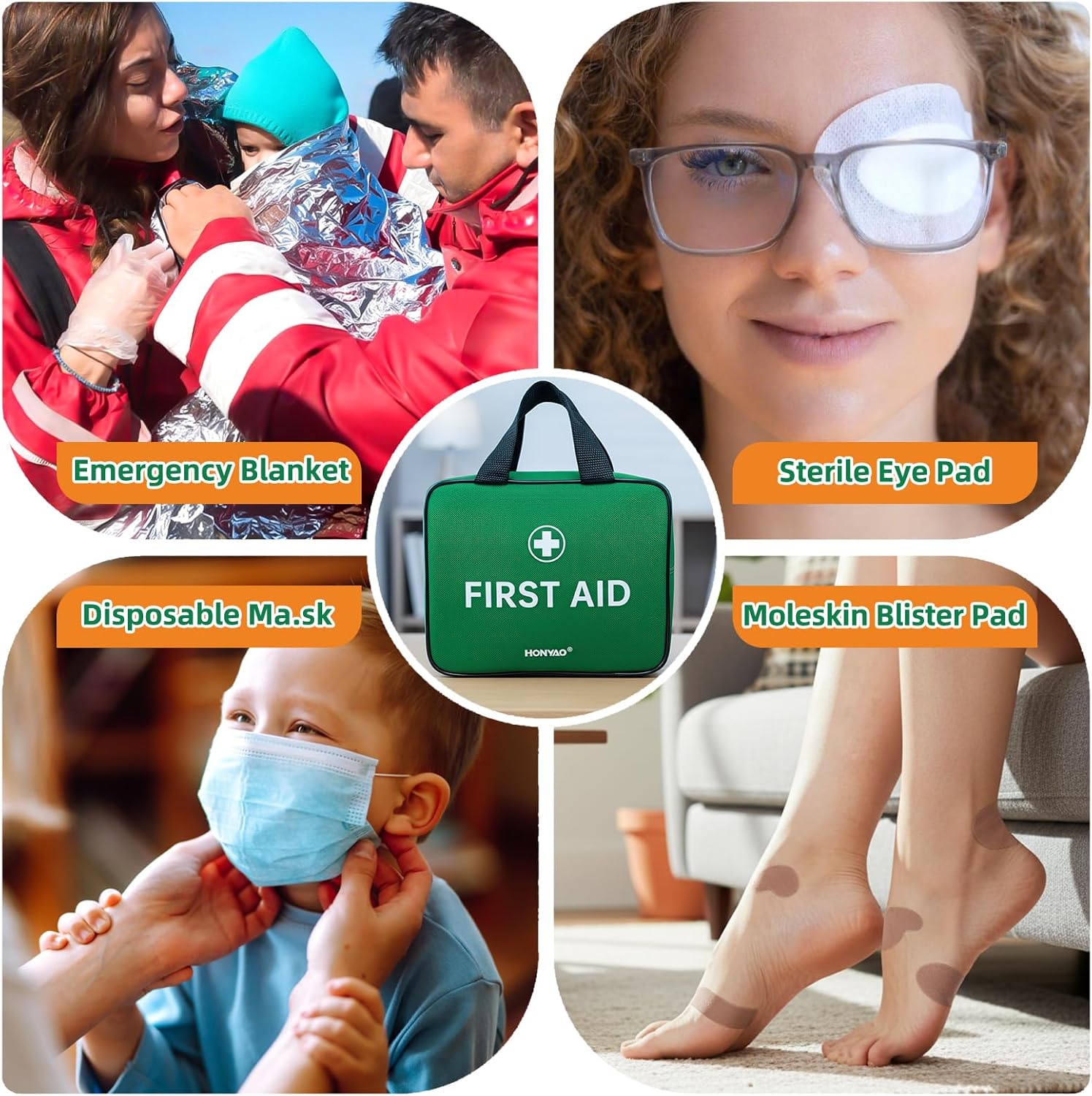 Thumbnail 6 de HONYAO First Aid Kit 180 pcs, Compact
